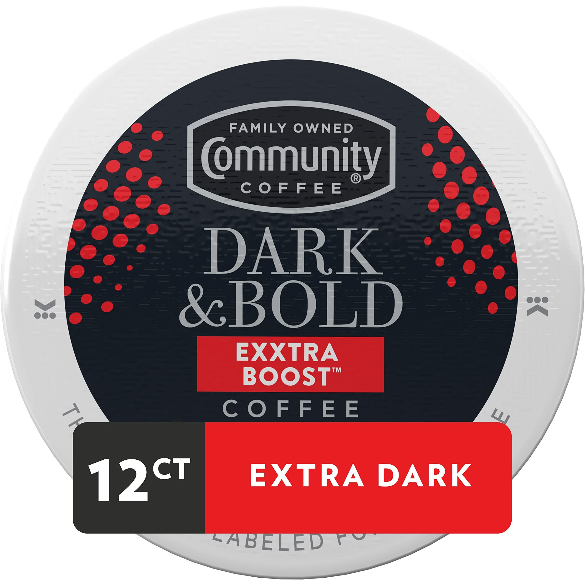 Community Coffee Dark & Bold Exxtra Boost 12 Count Coffee Pods, Compatible With Keurig 2.0 K-Cup Brewers, 12 Count (Pack Of 1)