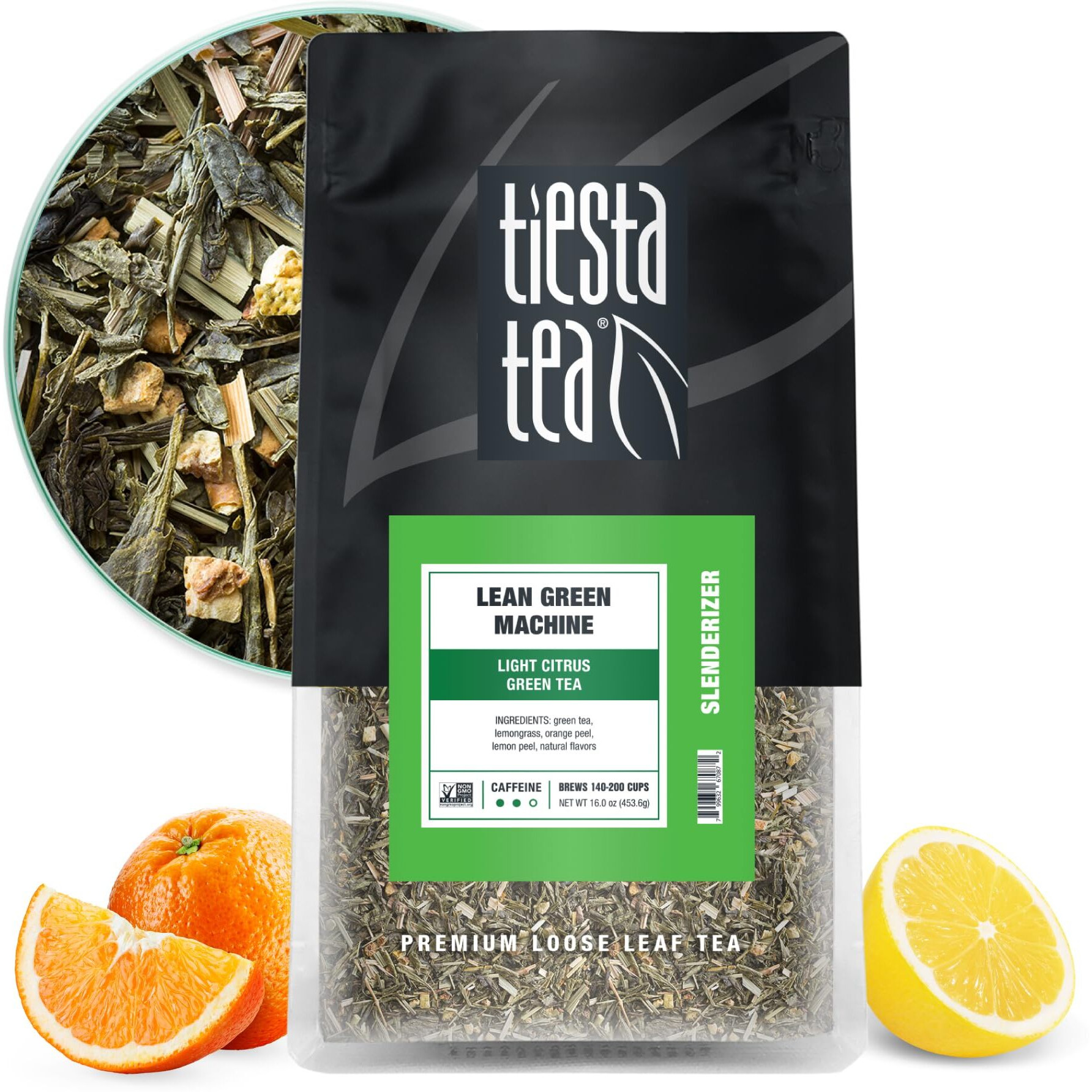 Tiesta Tea - Lean Green Machine | Light Citrus Green Tea | Premuim Loose Leaf Tea Blend | Medium Caffeinated Green Tea | Make Hot Or Iced Tea & Brews Up To 200 Cups - 16 Ounce Resealable Bulk Pouch