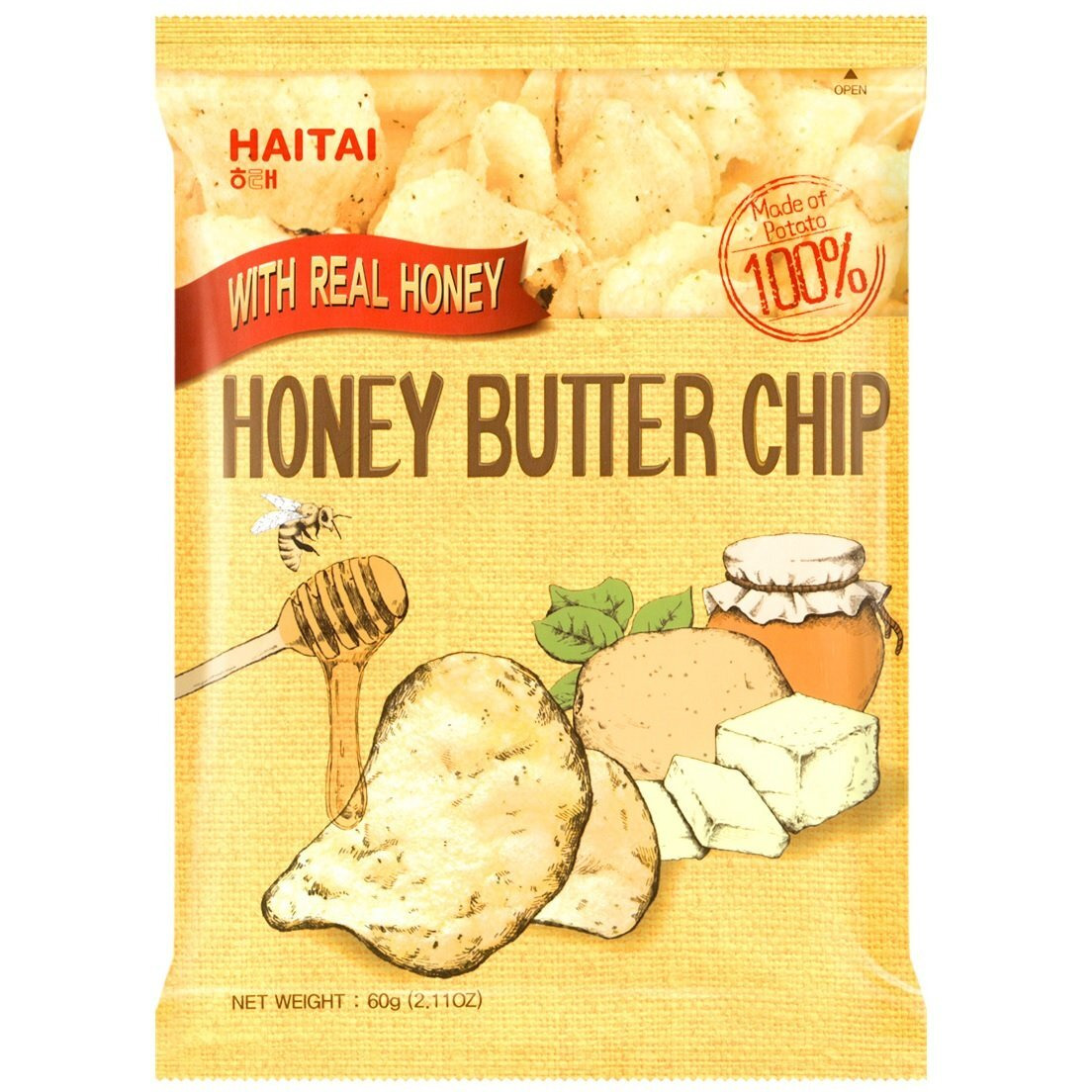Haitai Honey Butter Chip New Korea Potato Snack (60G X 2)