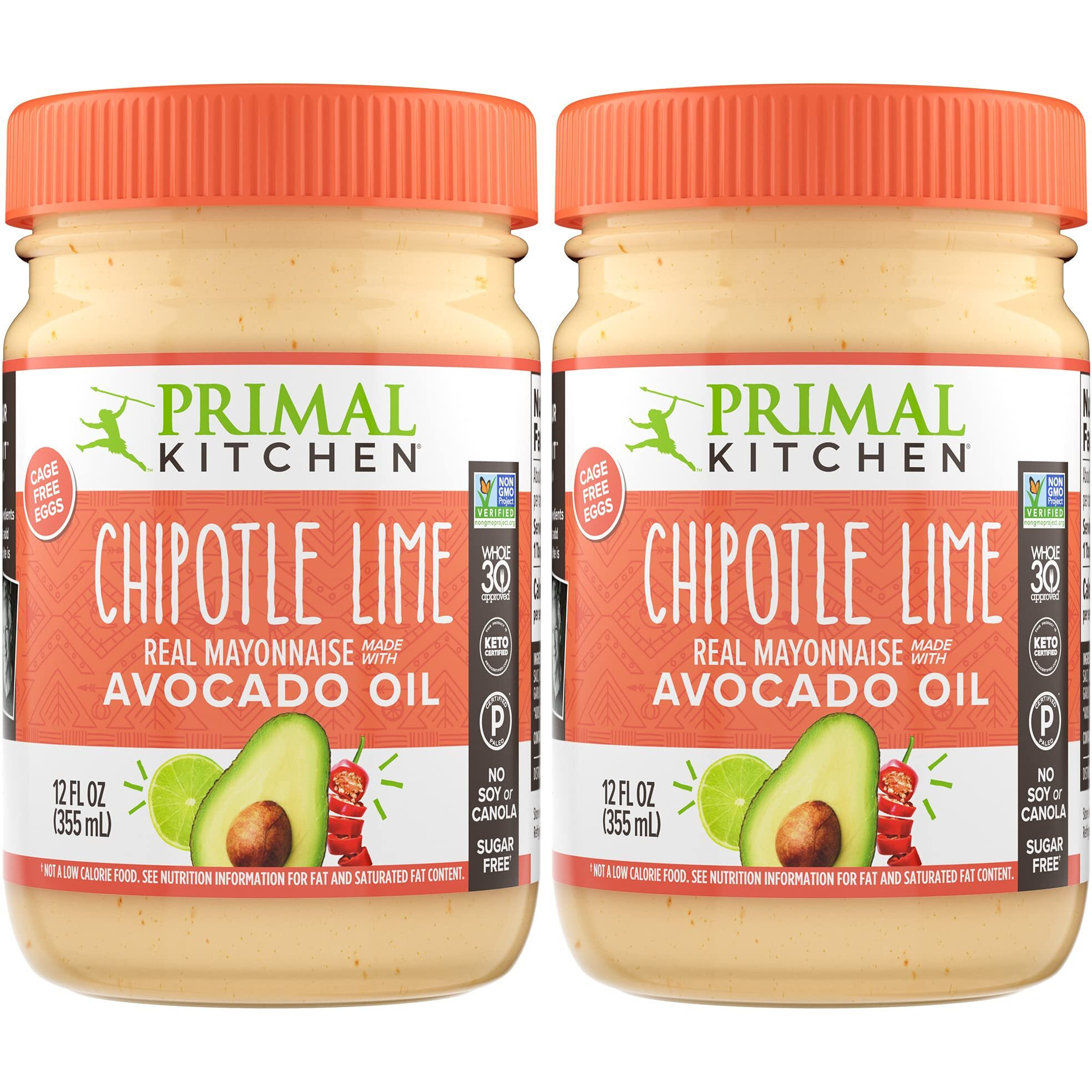 Primal Kitchen - Chipotle Lime Avocado Oil Mayo, Gluten And Dairy Free, Whole30 And Paleo Approved, 12 Fl Oz (Pack Of 2)