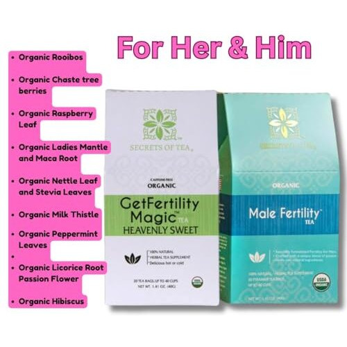 Secrets Of Tea Fertility Tea - Usda Organic - 40 Count (2 Pack) (Hibiscus)