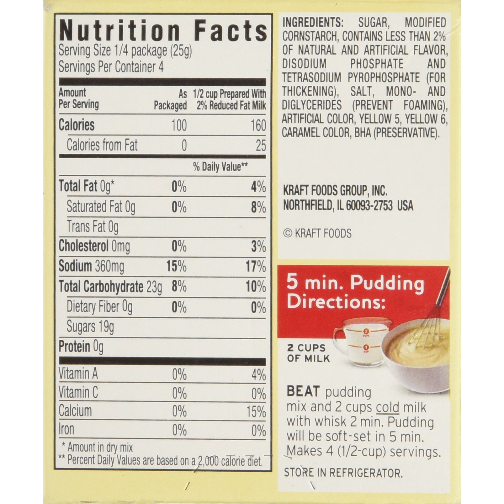 Jell-O Instant Pudding & Pie Filling, White Chocolate, 3.3-Ounce Boxes (Pack Of 4)