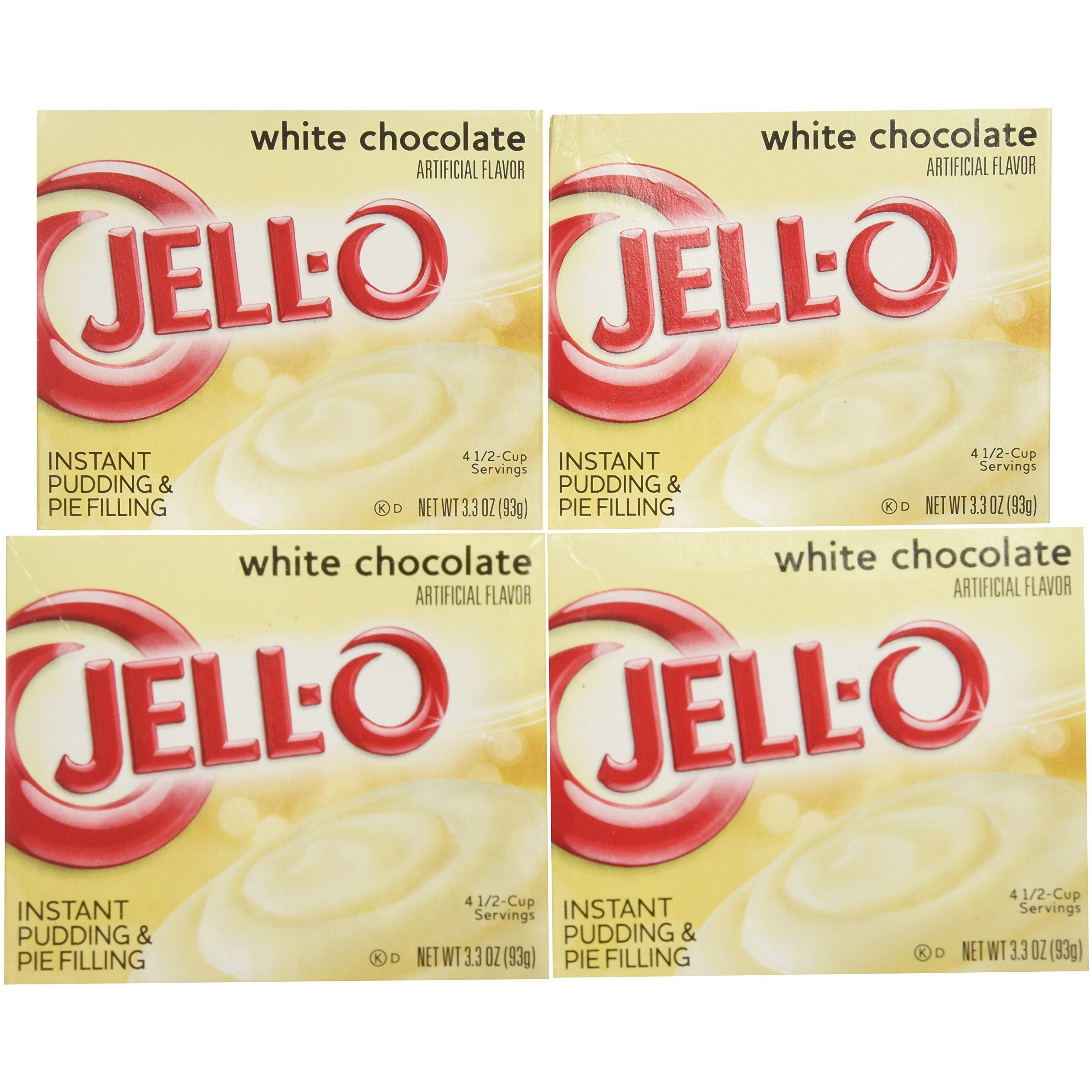 Jell-O Instant Pudding & Pie Filling, White Chocolate, 3.3-Ounce Boxes (Pack Of 4)