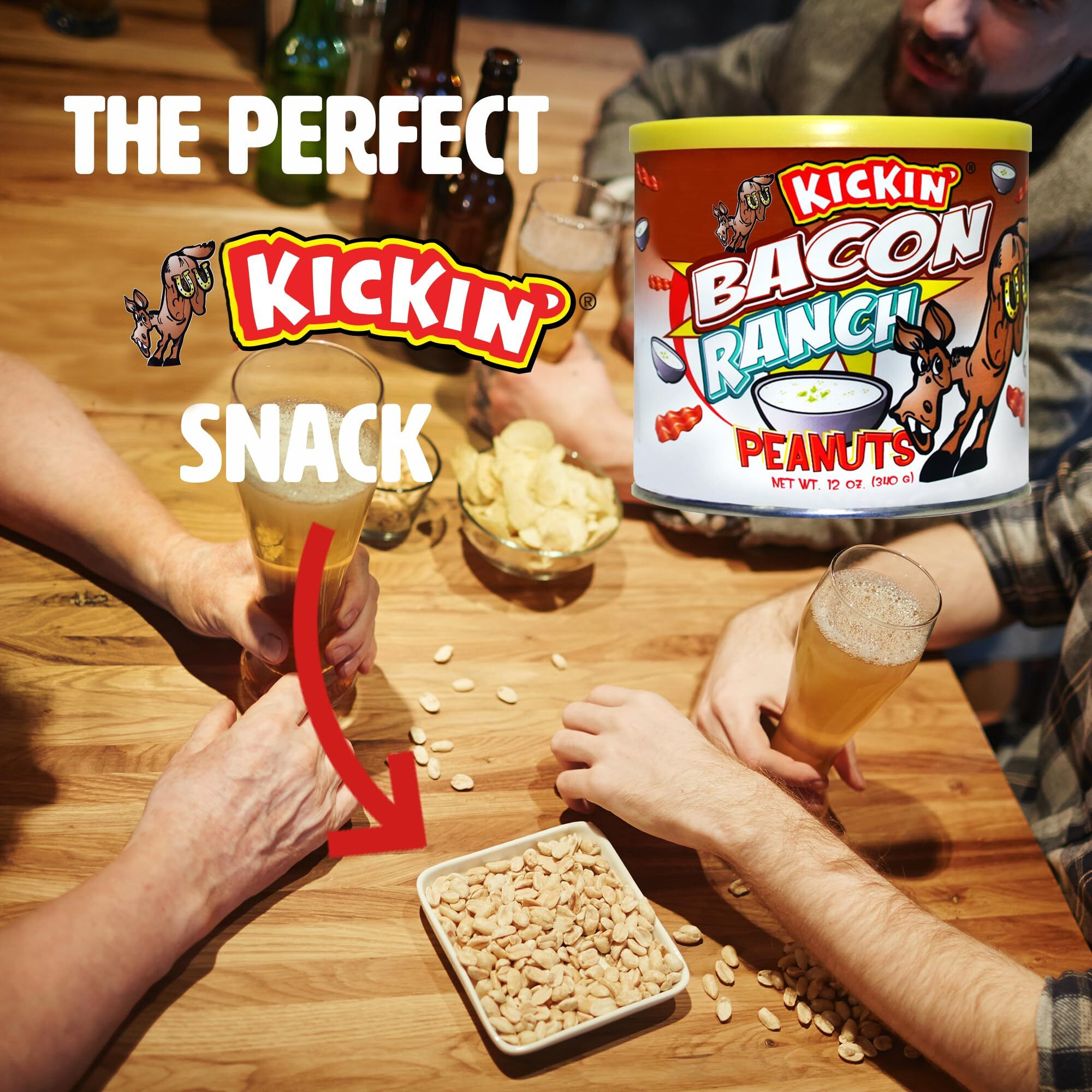 Kickin Bacon Ranch Peanuts - 12Oz - Ultimate Gourmet Gift Peanuts - Try If You Dare