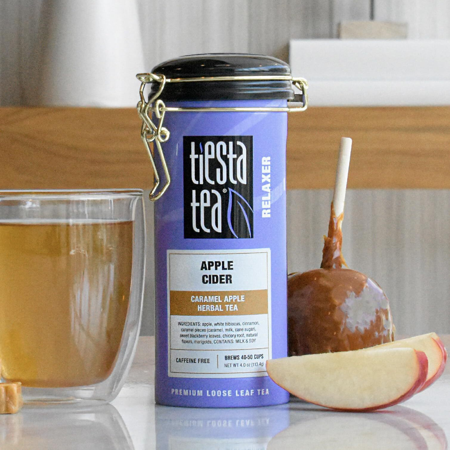 Tiesta Tea - Apple Cider - Caramel Apple Herbal Tea - Loose Leaf Tea Blend - Non-Caffeinated Herbal Tea - Make Hot Or Iced Tea Up To 40-50 Cups - 4 Oz Refillable Tin