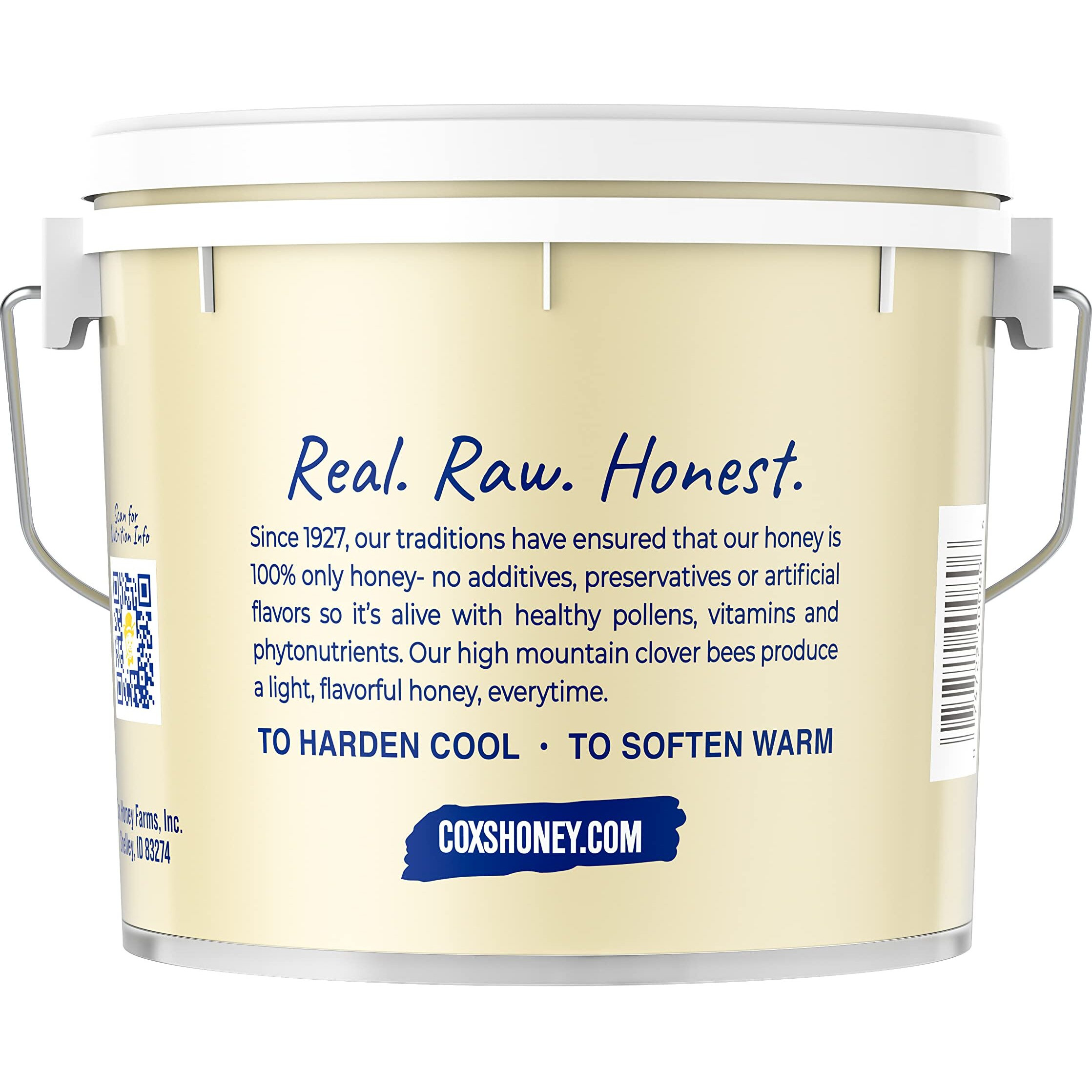 Cox's Honey - Bulk Creamed Whipped Honey Raw Unfiltered, 80 Oz | 100% Pure Clover Delicious Honey - Product Of The Usa