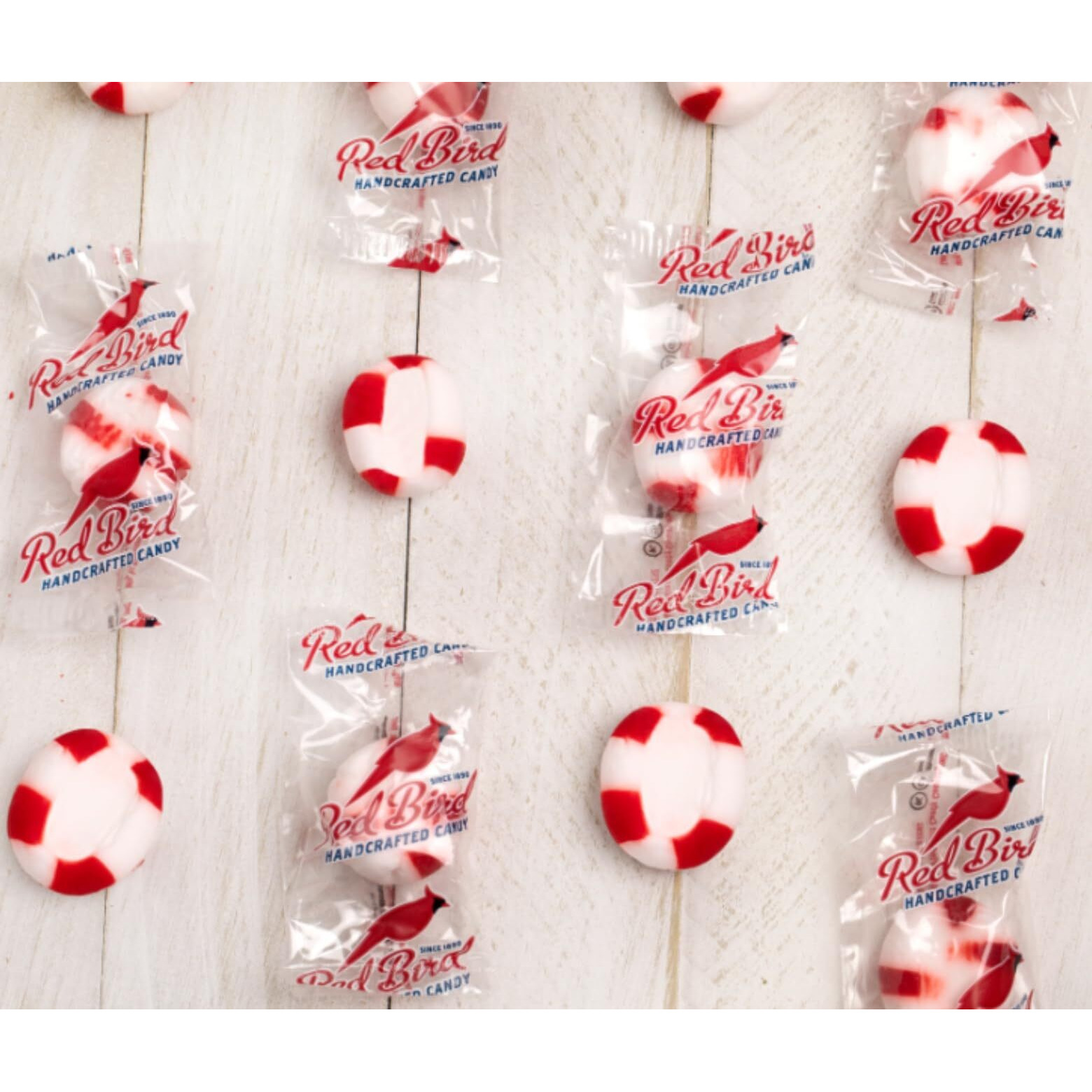 Red Bird Soft Peppermint Candy Puff Mints Bulk, Individually Wrapped With Red Bird Logo, Made With 100% Cane Sugar And Natural Peppermint Oil, Approximately 1000 Pieces