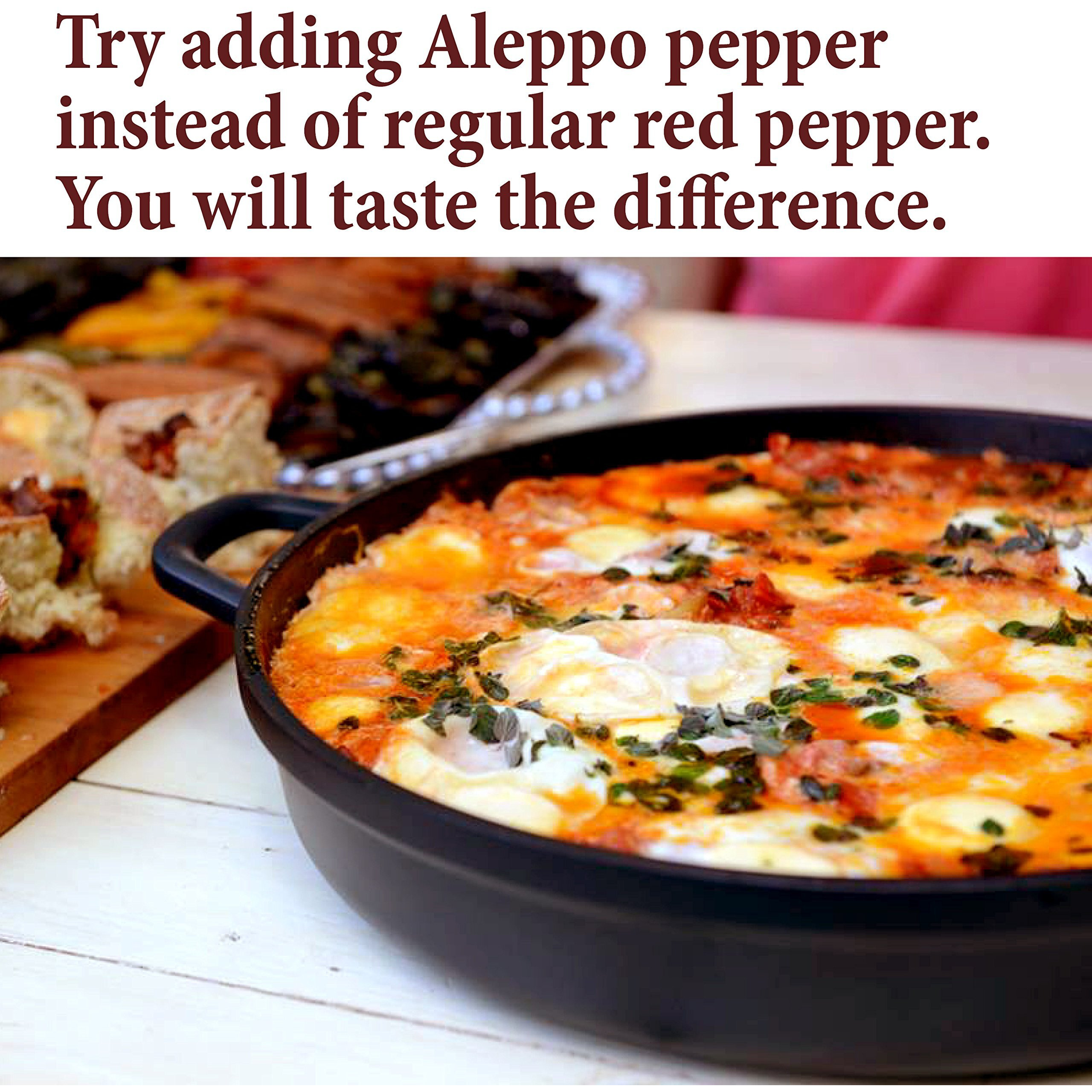 The Spice Way - Premium Aleppo Pepper |8 Oz.| Crushed Aleppo Pepper Flakes (Halaby Pepper/Pul Biber/Marash Pepper/Aleppo Chili Flakes) Popular In Turkish And Middle Eastern/Mediterranean Cooking