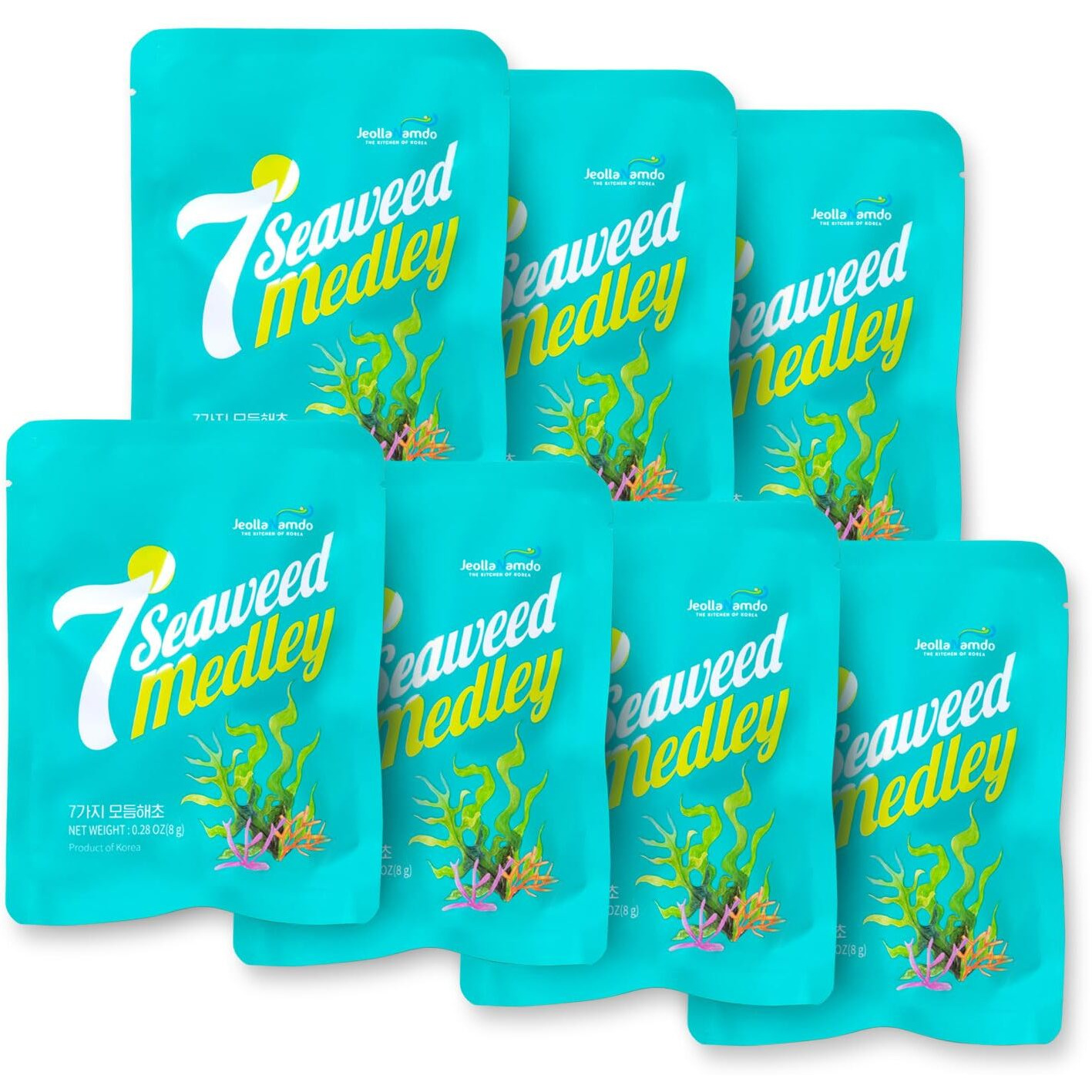 Assorted Seaweed Salad [ Korean Food ] Ready-To-Eat Salad Kit, 7 Kinds Of Seaweed, Korean Side Dishes Made Easy [ Salad Mix ] 7 Bags