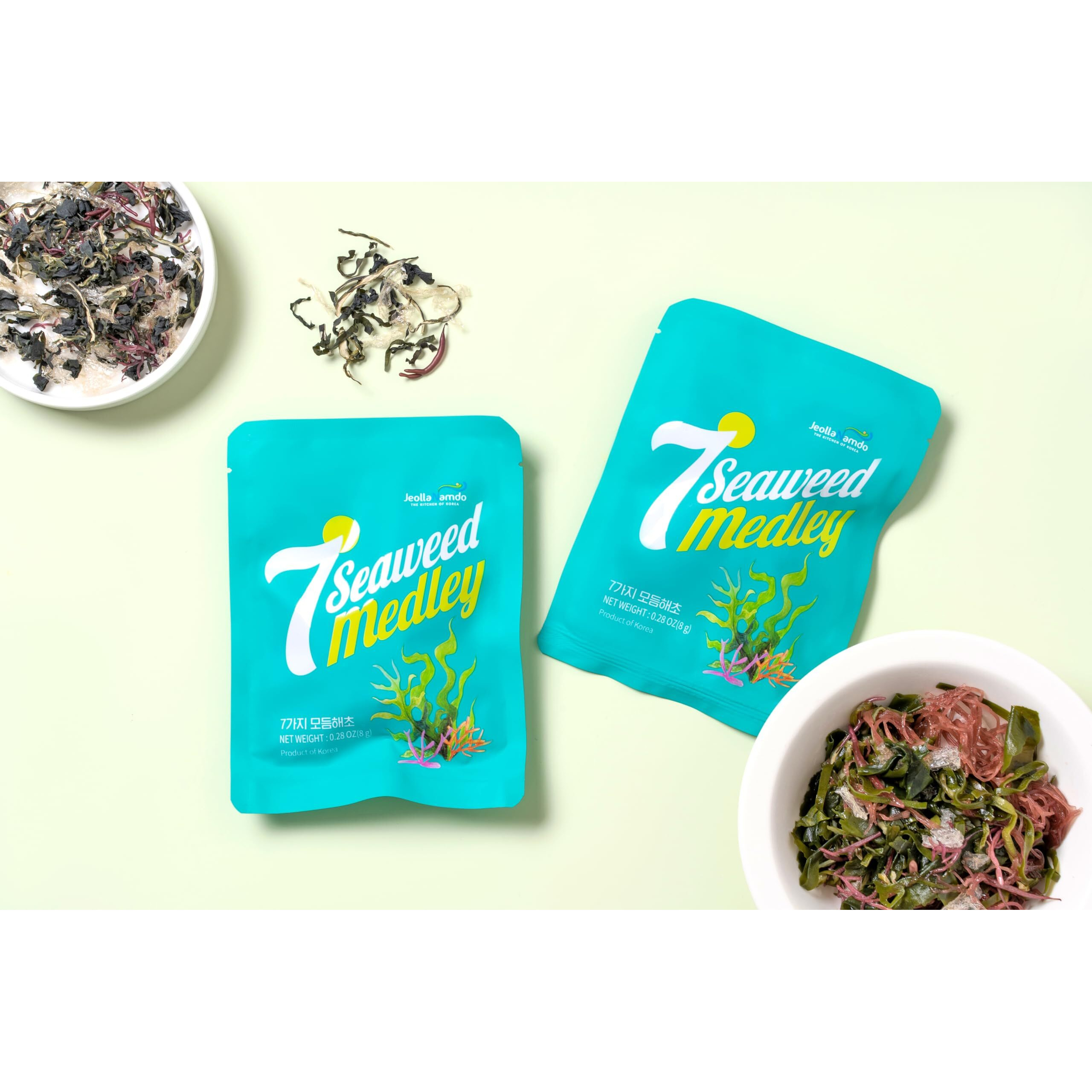 Assorted Seaweed Salad [ Korean Food ] Ready-To-Eat Salad Kit, 7 Kinds Of Seaweed, Korean Side Dishes Made Easy [ Salad Mix ] 7 Bags