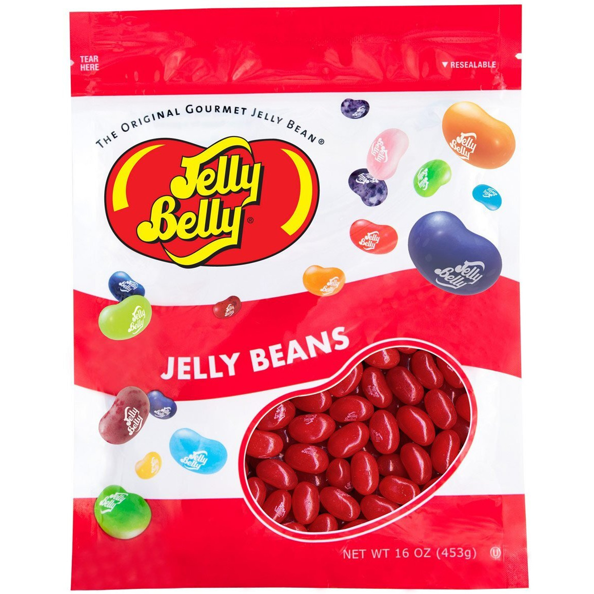 Jelly Belly Sour Cherry Jelly Beans - 1 Pound (16 Ounces) Resealable Bag - Genuine, Official, Straight From The Source
