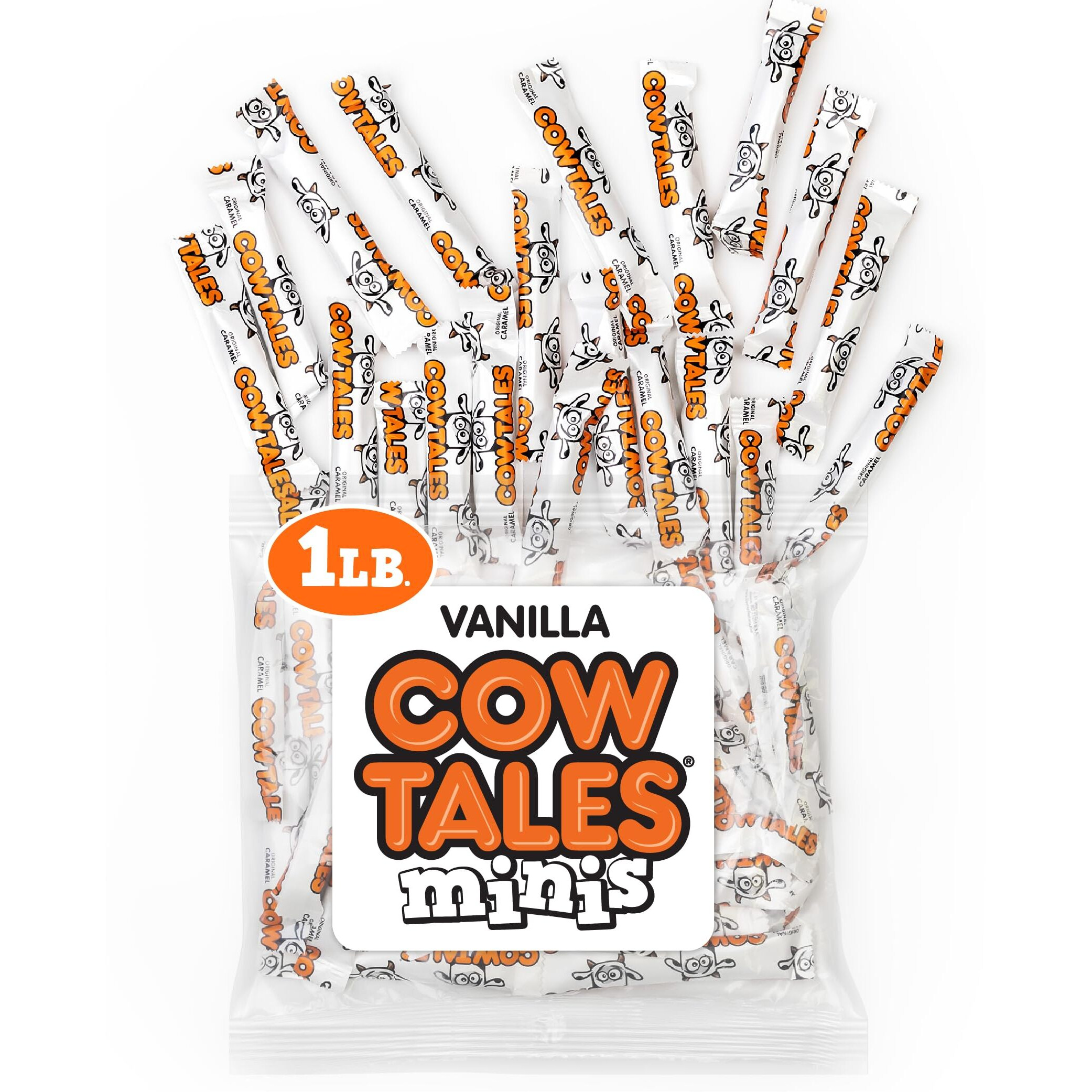 Goetze's Candy Vanilla Cow Tales Minis - 1 Pound Bag (16 Ounces) - Fresh From The Factory