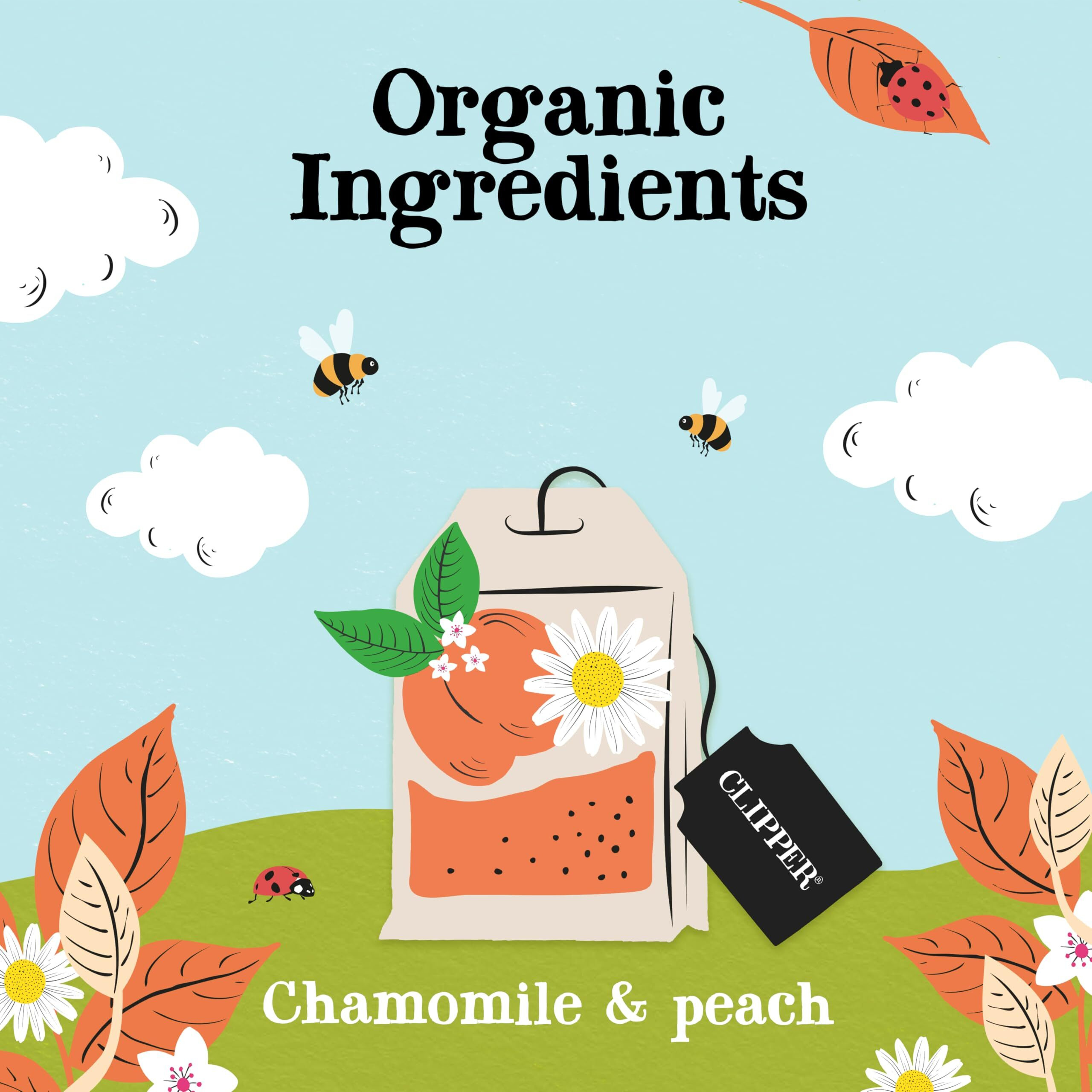 Clipper Tea Chamomile & Peach Teabags - Usda Organic, Great Hot Or Iced - Natural, Fair & Delicious Fruity Chamomile & Peach Infusion - 200 Tea Bags