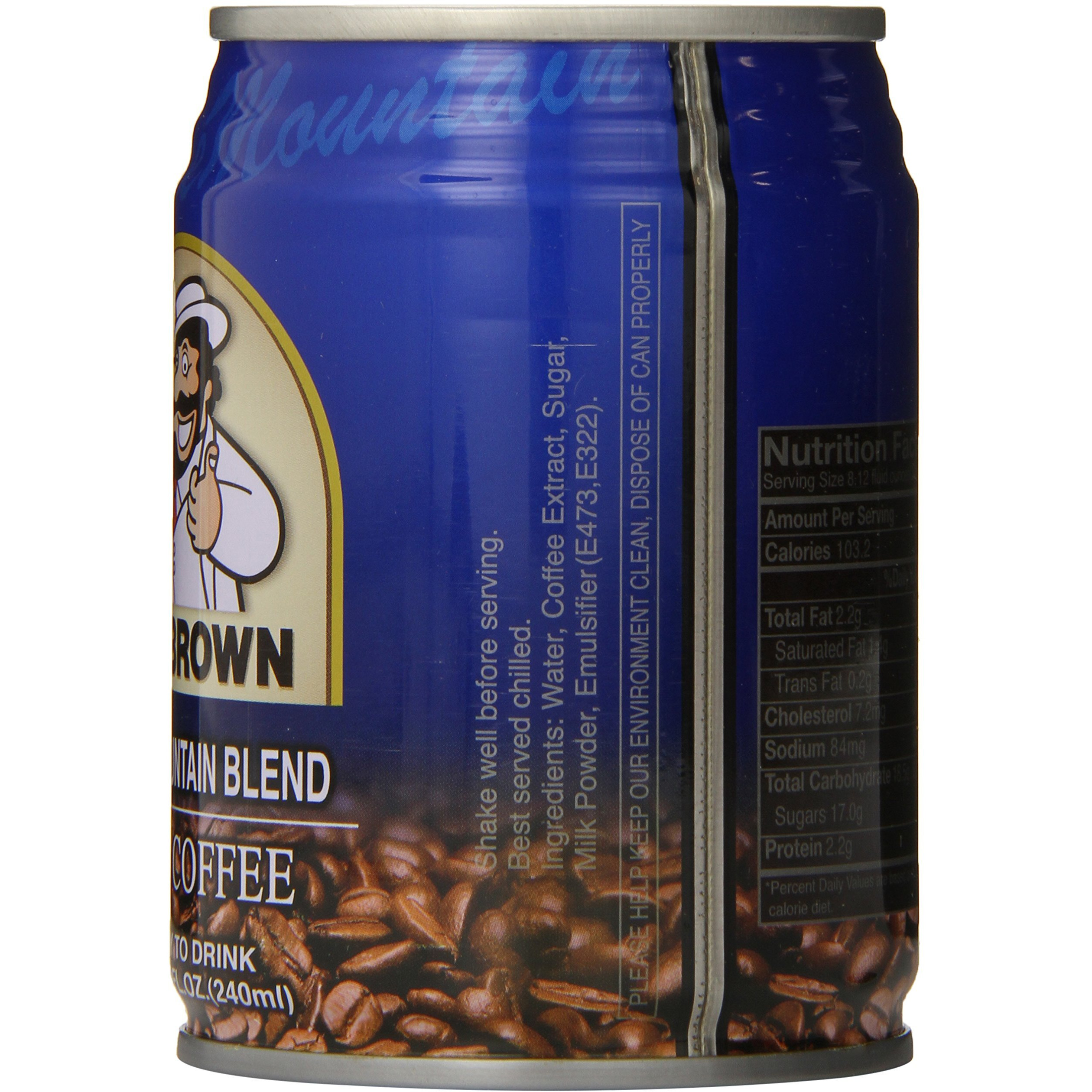 Mr. Brown Iced Coffee, Blue Mountain, 8.12 Ounce (Pack Of 24)