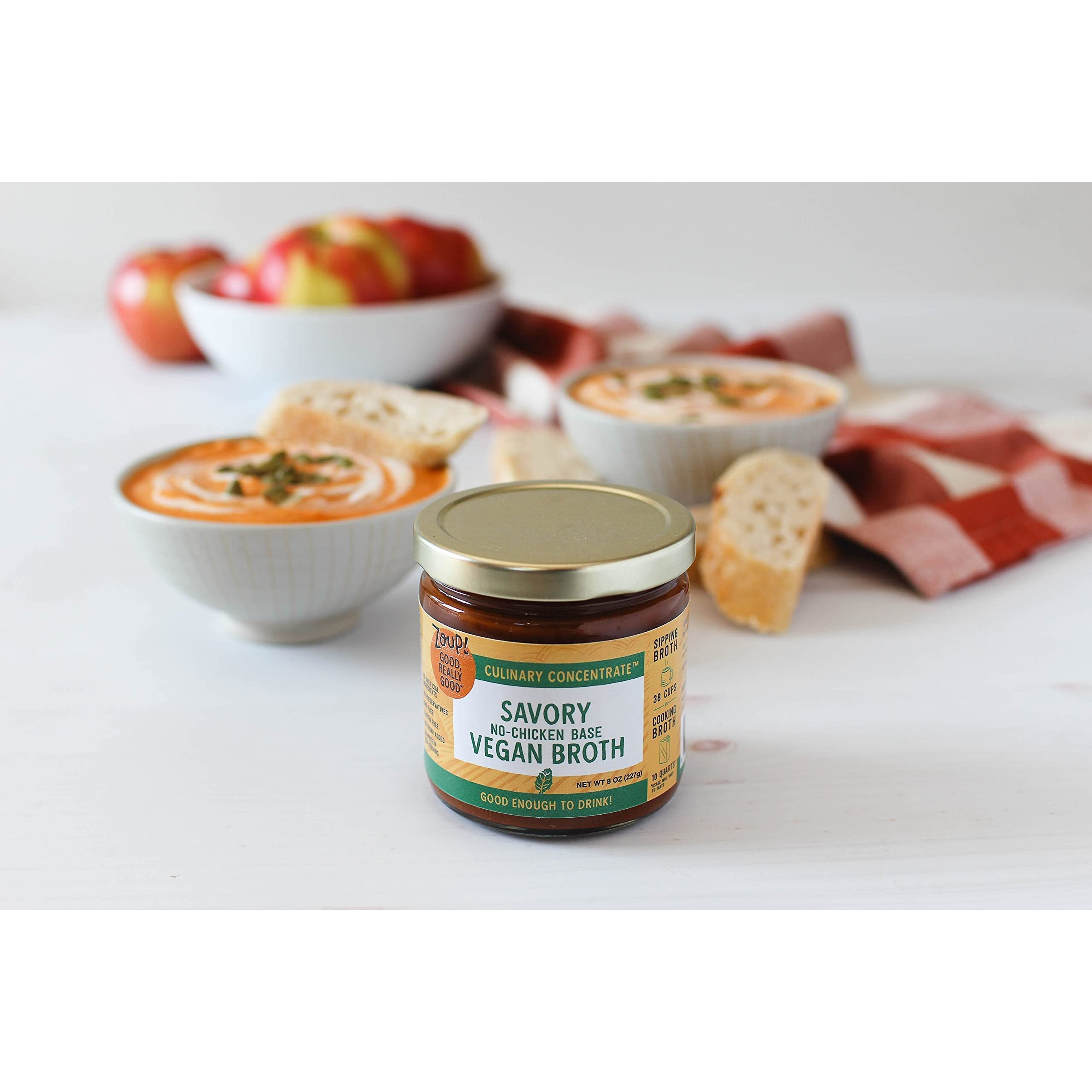 Zoup Good, Really Good Savory Vegan Broth Culinary Concentrate - Keto-Friendly, Gluten Free, Sugar Free, Non-Gmo - Great For Stock, Bouillon, Soup Base Or In Gravy - 6-Pack (8 Oz)