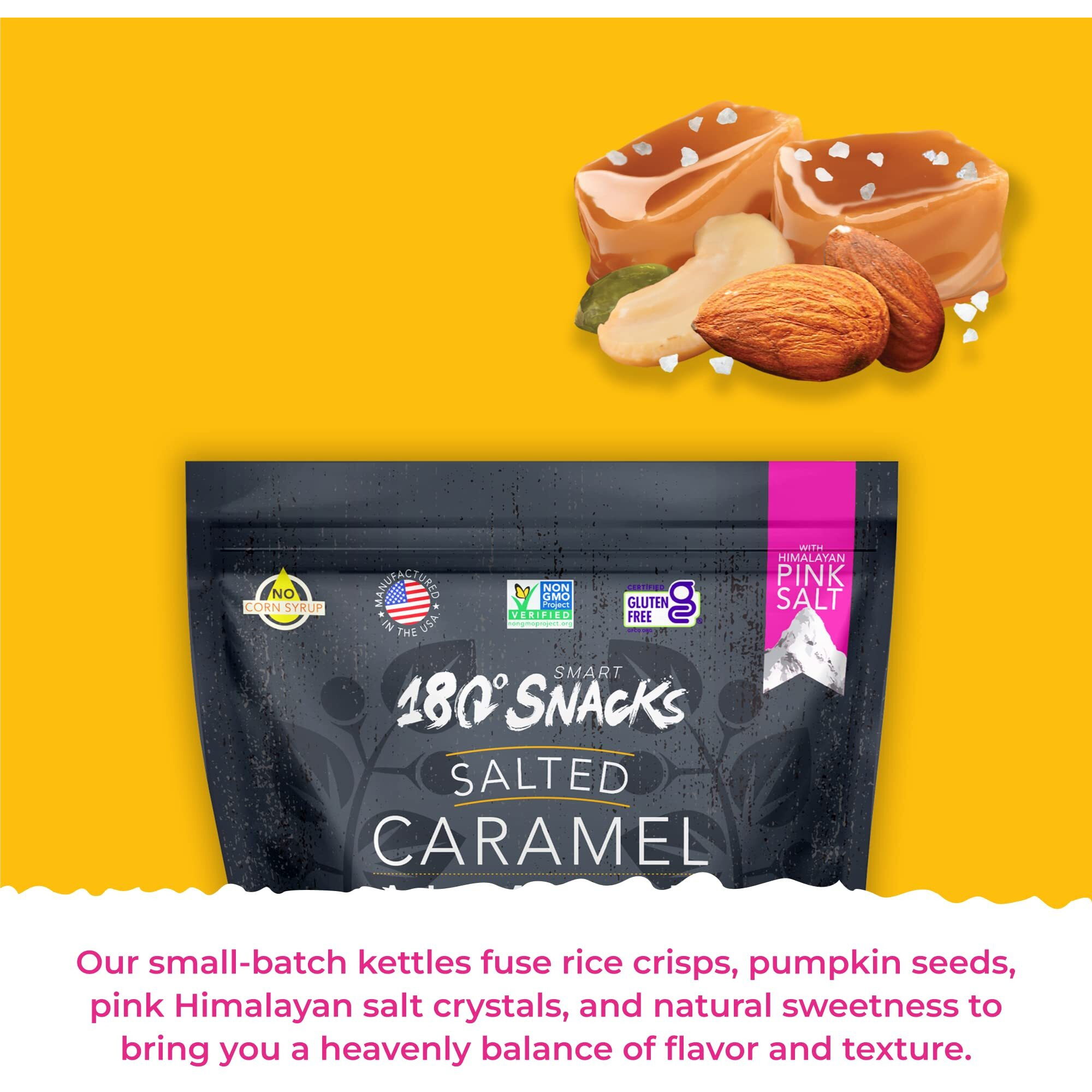 180 Snacks Salted Caramel Almond Cashew With Himalayan Salt - Delicious, Bite-Size Healthy Snacks - Non Gmo, Dairy-Free, Gluten-Free Snacks - Ebt Eligible Snacks For Kids And Adults - 15 Oz