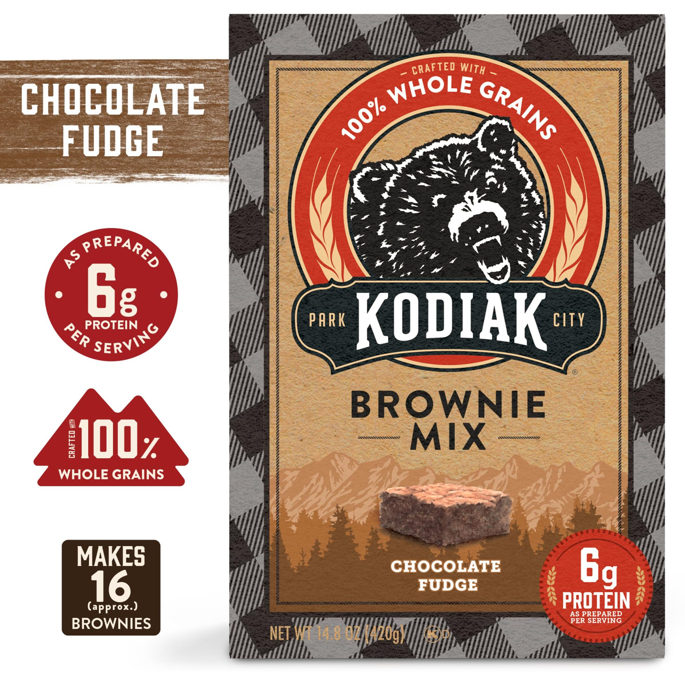 Kodiak Cakes Chocolate Fudge Brownie Mix, 14.8 Ounce Boxes (Pack Of 6)