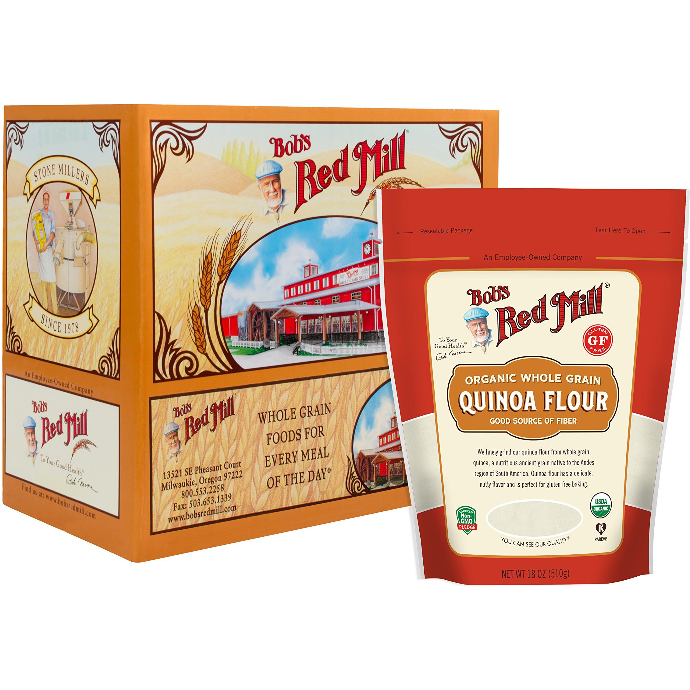 Bob's Red Mill Organic Quinoa Flour, 18-Ounce (Pack Of 4)