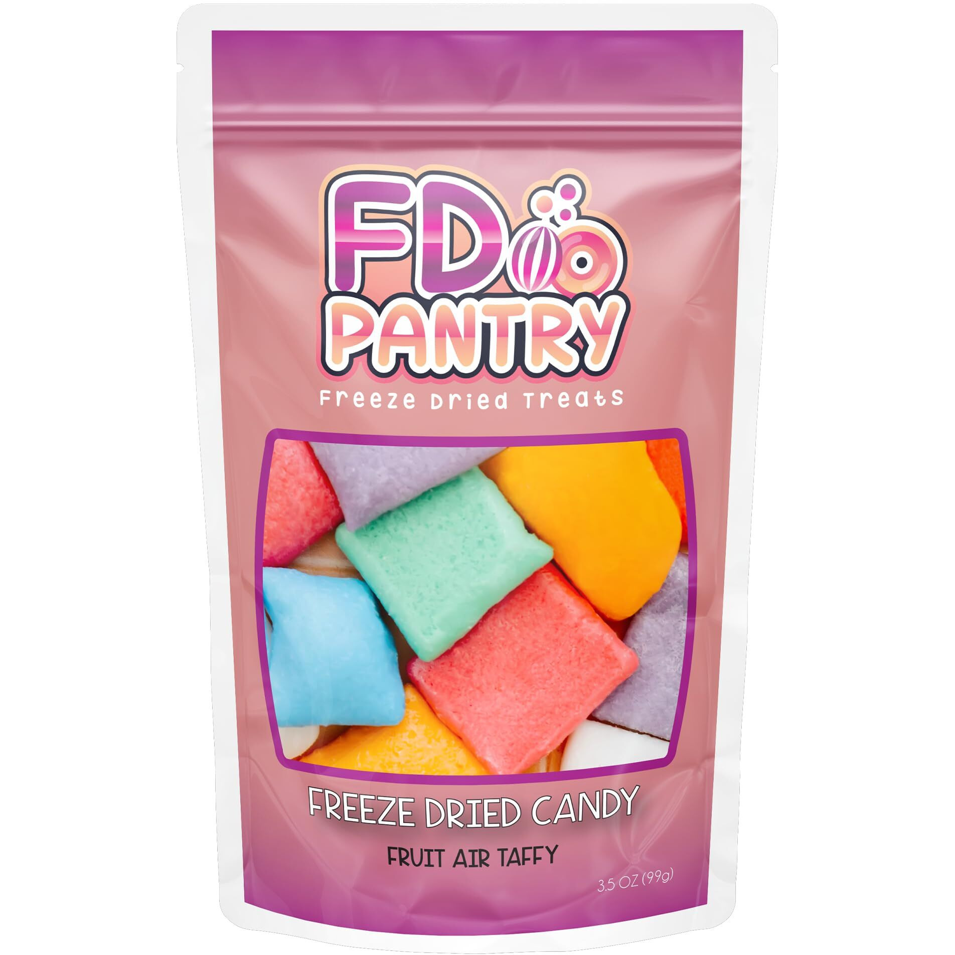 Freeze Dried Air Taffy Crunch Candy - Variety Fruit Flavors, 3.5Oz | Strawberry, Melon, Cherry, Raspberry, Orange, Grape, Mystery | Crunchy Snack Sour Treat, Gift