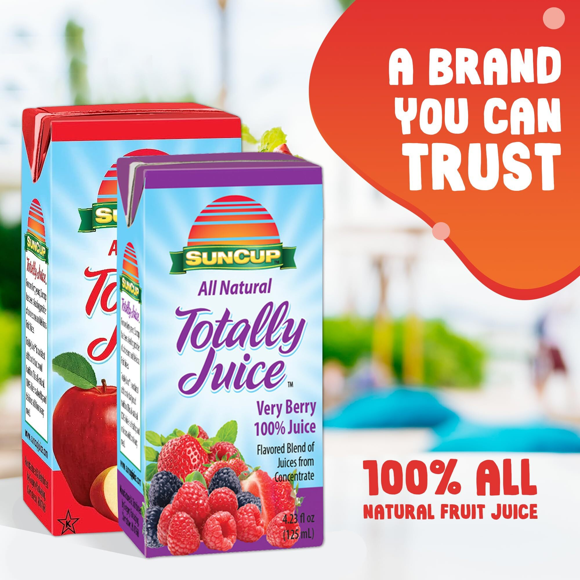 Suncup Totally Juice - 40 Pack / 4.23 Oz Juice Box W/Straw (Very Berry 100% Juice)