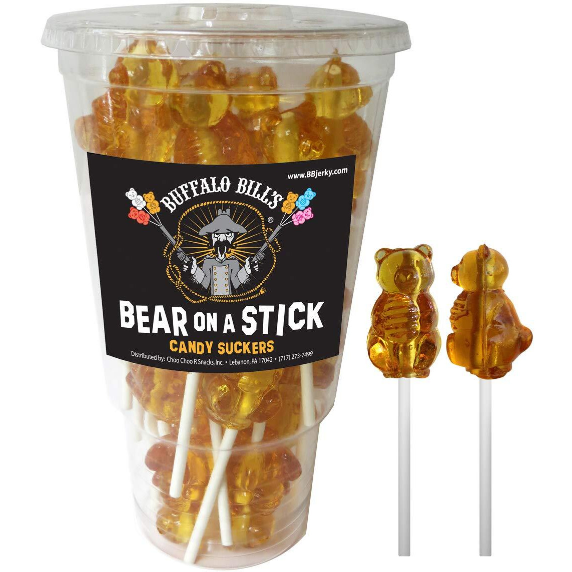 Buffalo Bills Honey Bears On A Stick (24-Ct Cup Wrapped Honey Suckers Made With Real Honey)