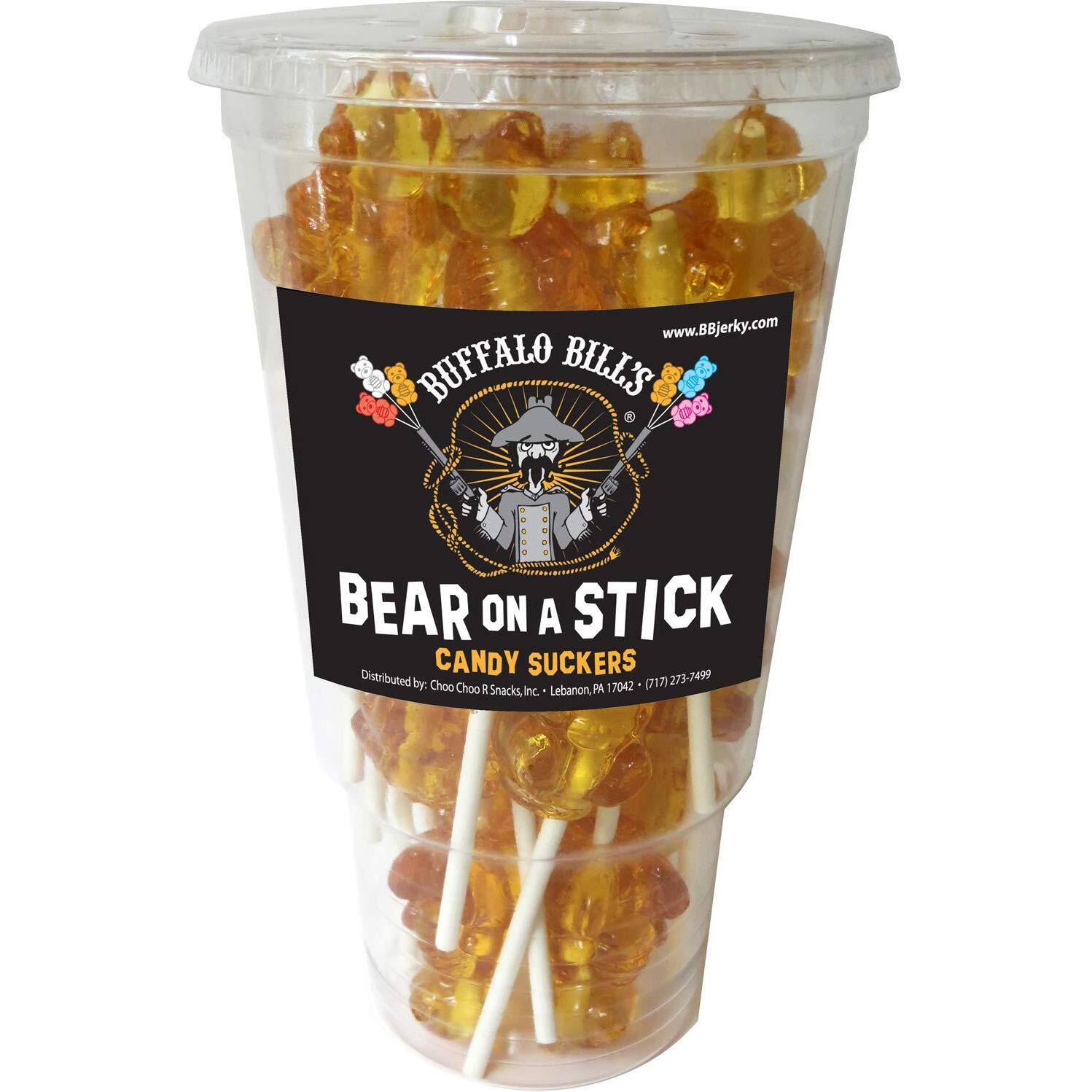 Buffalo Bills Honey Bears On A Stick (24-Ct Cup Wrapped Honey Suckers Made With Real Honey)