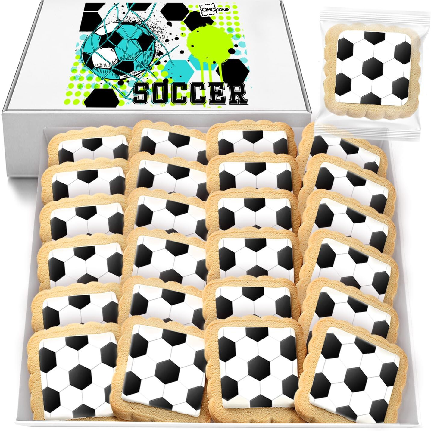 Soccer Cookies Individually Wrapped Decorated Party Favors Sugar Cookie 24 Pack Bulk Sports For Kids Game League