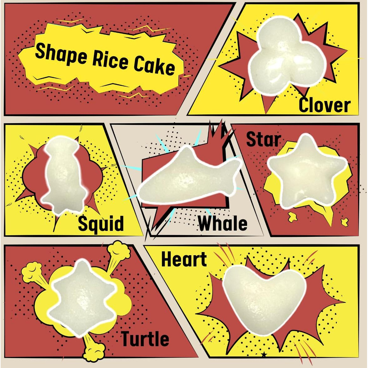 Korean Rice Cake Tteokbokki Tteok In Fun Shaped, Chewy, Sticky Rice Cakes - Vegan, Non-Gmo, Gluten Free, K-Food Staple, Convenient And Easy To Cooking -14.10 Oz Pack (2 X 7.05Oz)