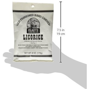 Claeys Candies Licorice - Old Fashioned Hard Candy - Artificially And Naturally Flavored - Fat-Free - 6 Ounce - 6-Pack