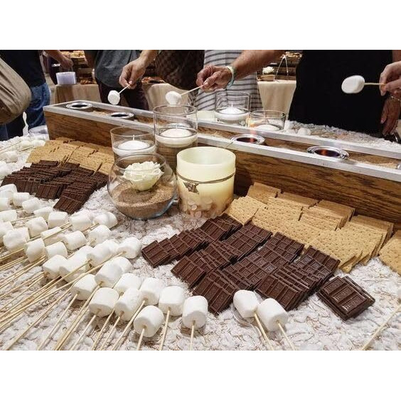 [400 Piece] Wedding/Party Bulk S'Mores Kit - Makes Up To 108 S'Mores - Includes 12"" Roasting Sticks, Chocolate, Graham Crackers, Plates And Marshmallows
