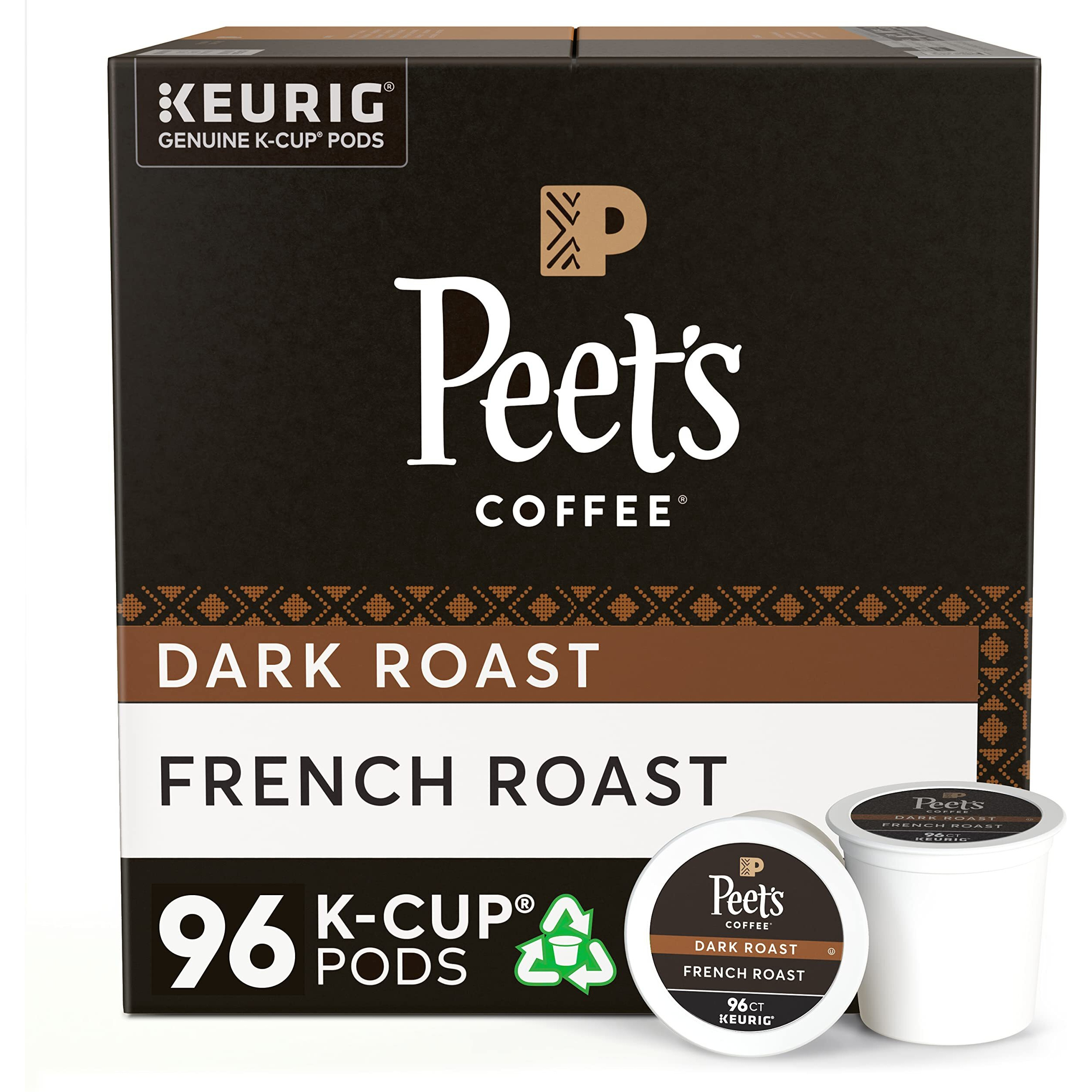 Peet's Coffee, Dark Roast K-Cup Pods For Keurig Brewers - French Roast 96 Count (4 Boxes Of 24 K-Cup Pods)