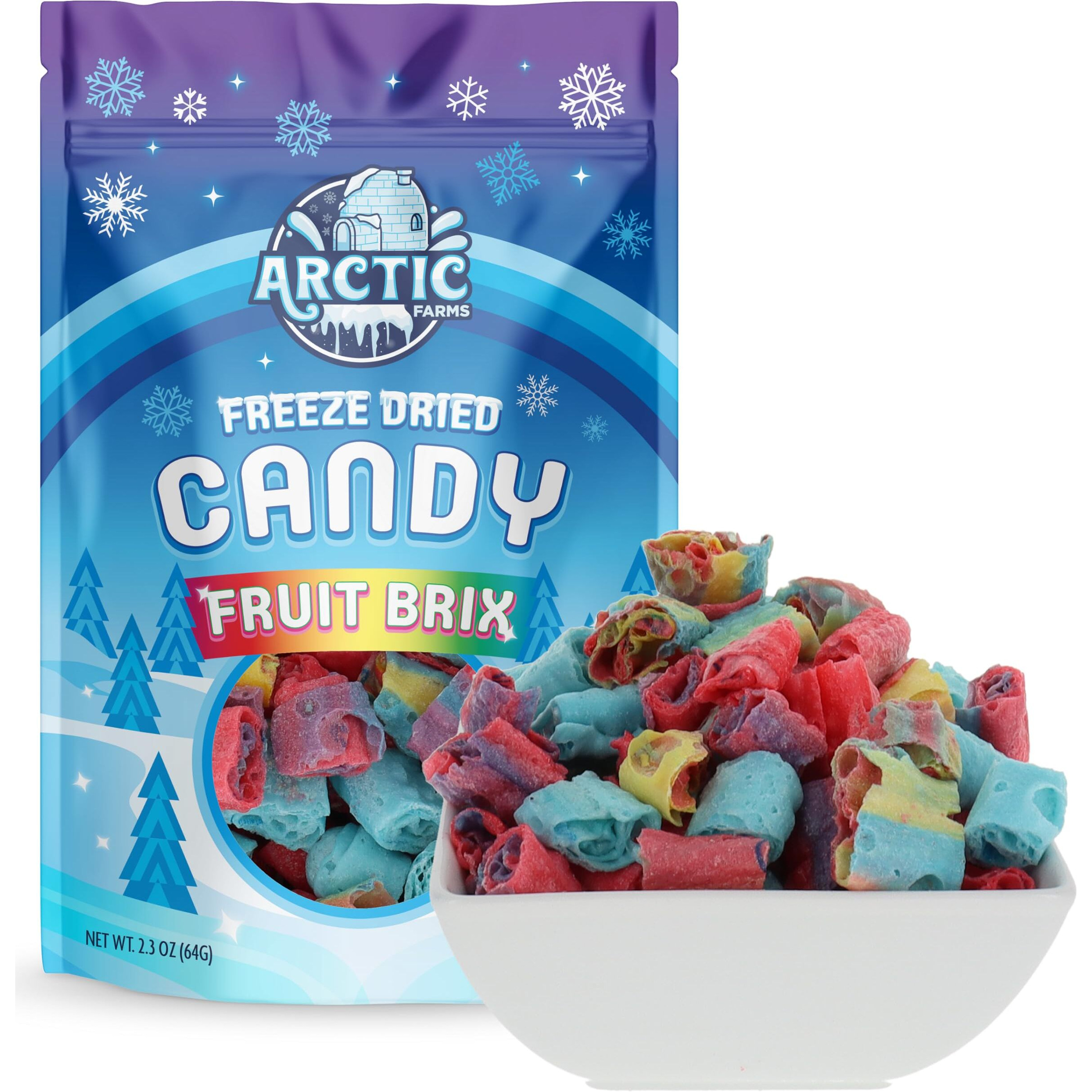Arctic Farms Freeze Dried Candy Fruit Roll Bagged And Boxed (Assorted Flavors) (2.3Oz) (Assorted Brix)