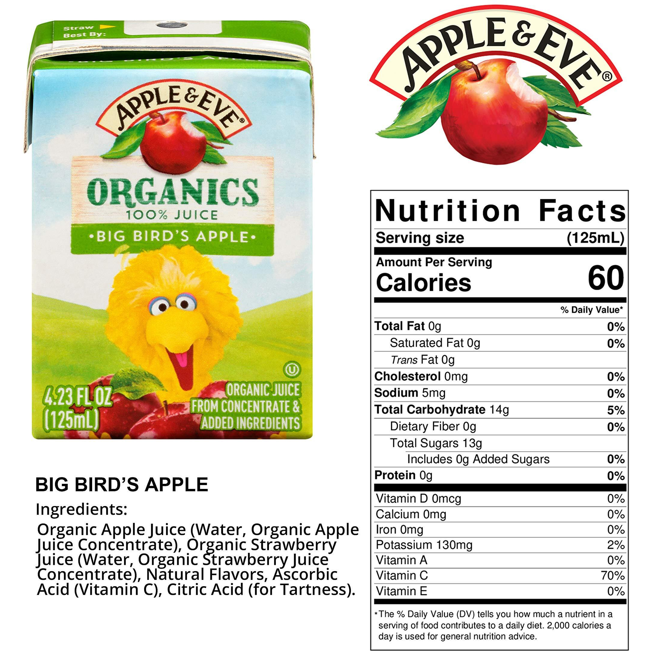 Apple & Eve Sesame Street Organics, Big Bird's Apple Juice, 4.23 Fluid Oz, 40 Count