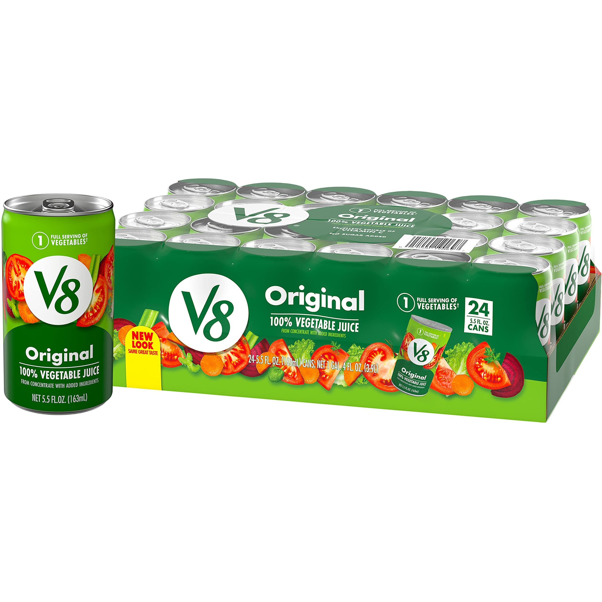 V8 Original 100% Vegetable Juice, 5.5 Fl Oz Can (24 Pack)