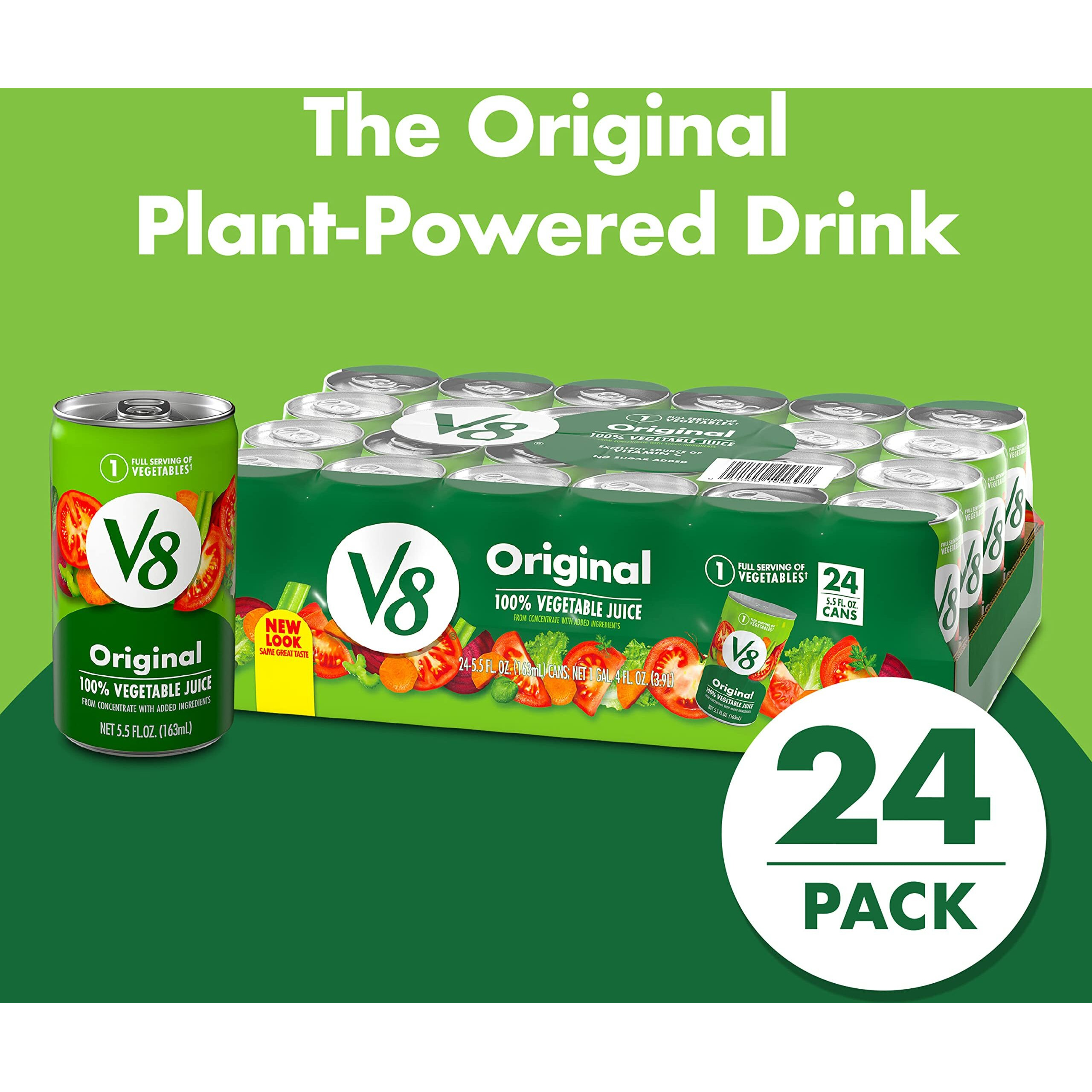 V8 Original 100% Vegetable Juice, 5.5 Fl Oz Can (24 Pack)