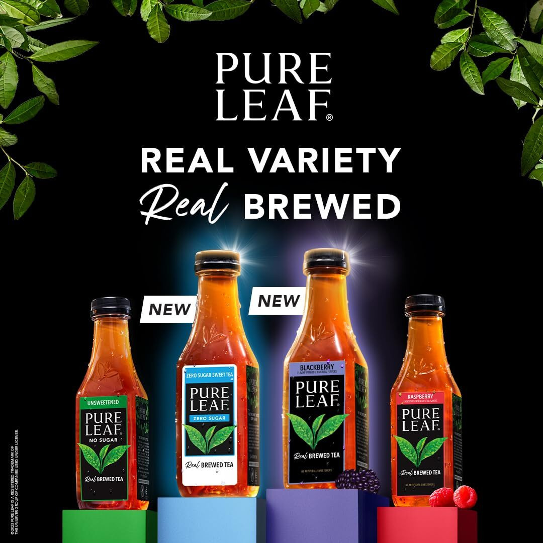 Pure Leaf Iced Tea, Blackberry, 18.5 Fl Oz Bottles (Pack Of 12)
