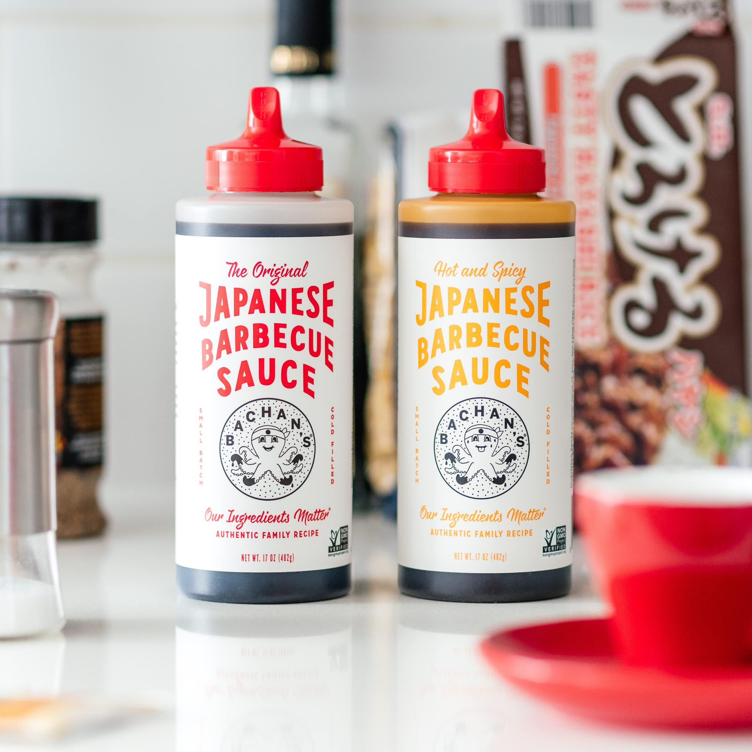 Bachan's Japanese Barbecue Sauce 2 Pack - 1 Original, 1 Hot And Spicy - Bbq Sauce For Wings, Chicken, Beef, Pork, Seafood, Noodles, And More. Non Gmo, No Preservatives, Vegan, Bpa Free