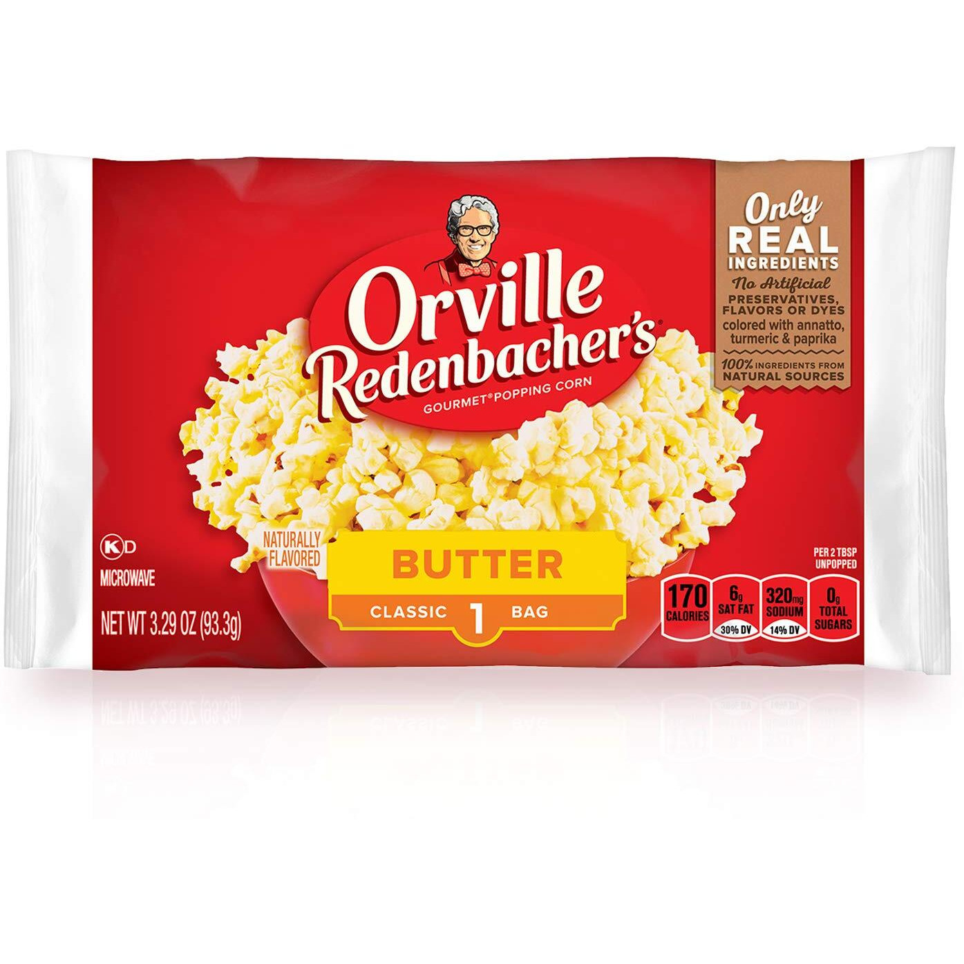 Orville Redenbacher's Butter Popcorn, 3.29 Ounce Classic Bag, Pack Of 36