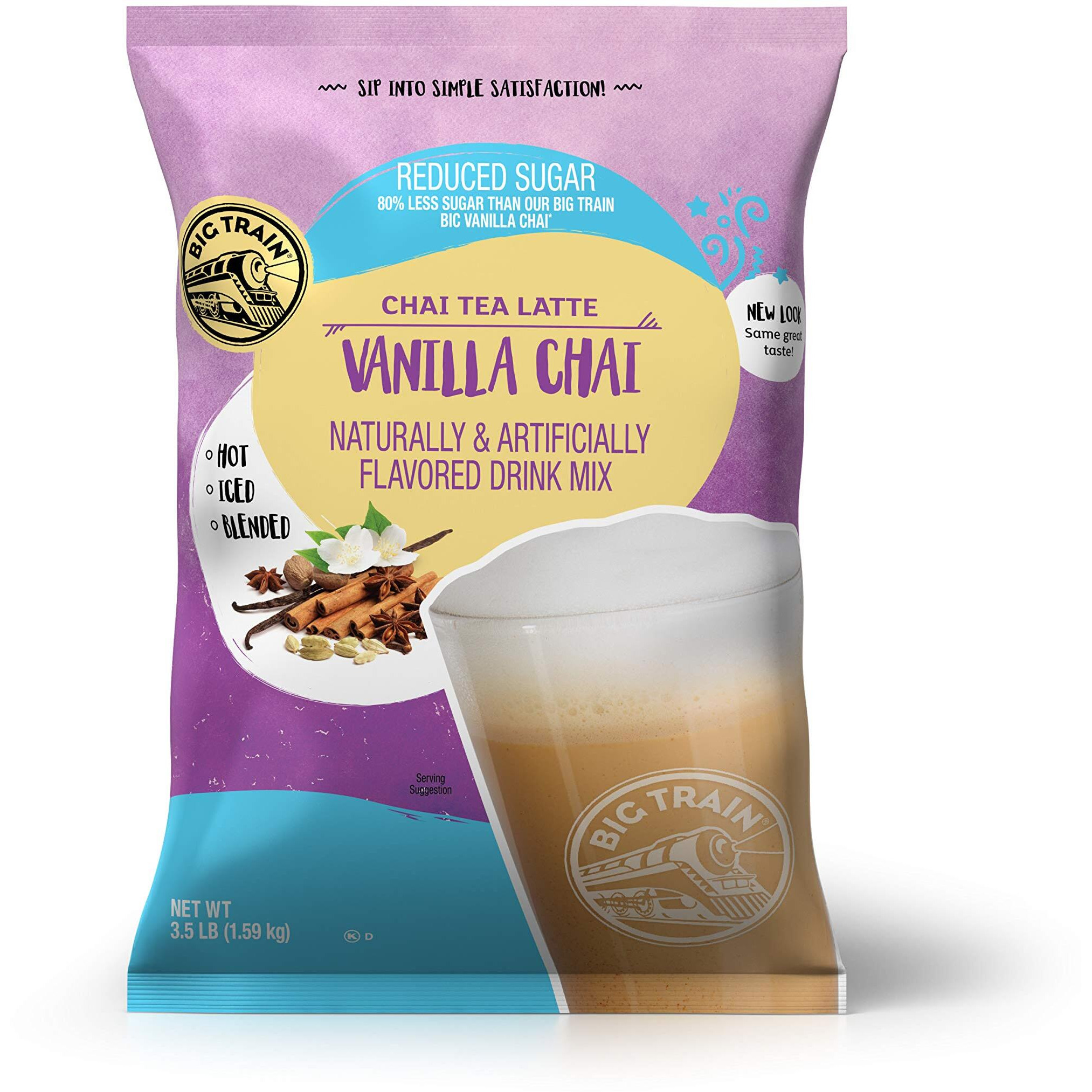 Big Train No Sugar Added Vanilla Chai Tea Latte Beverage Mix, 3.5 Pound (Pack Of 1)
