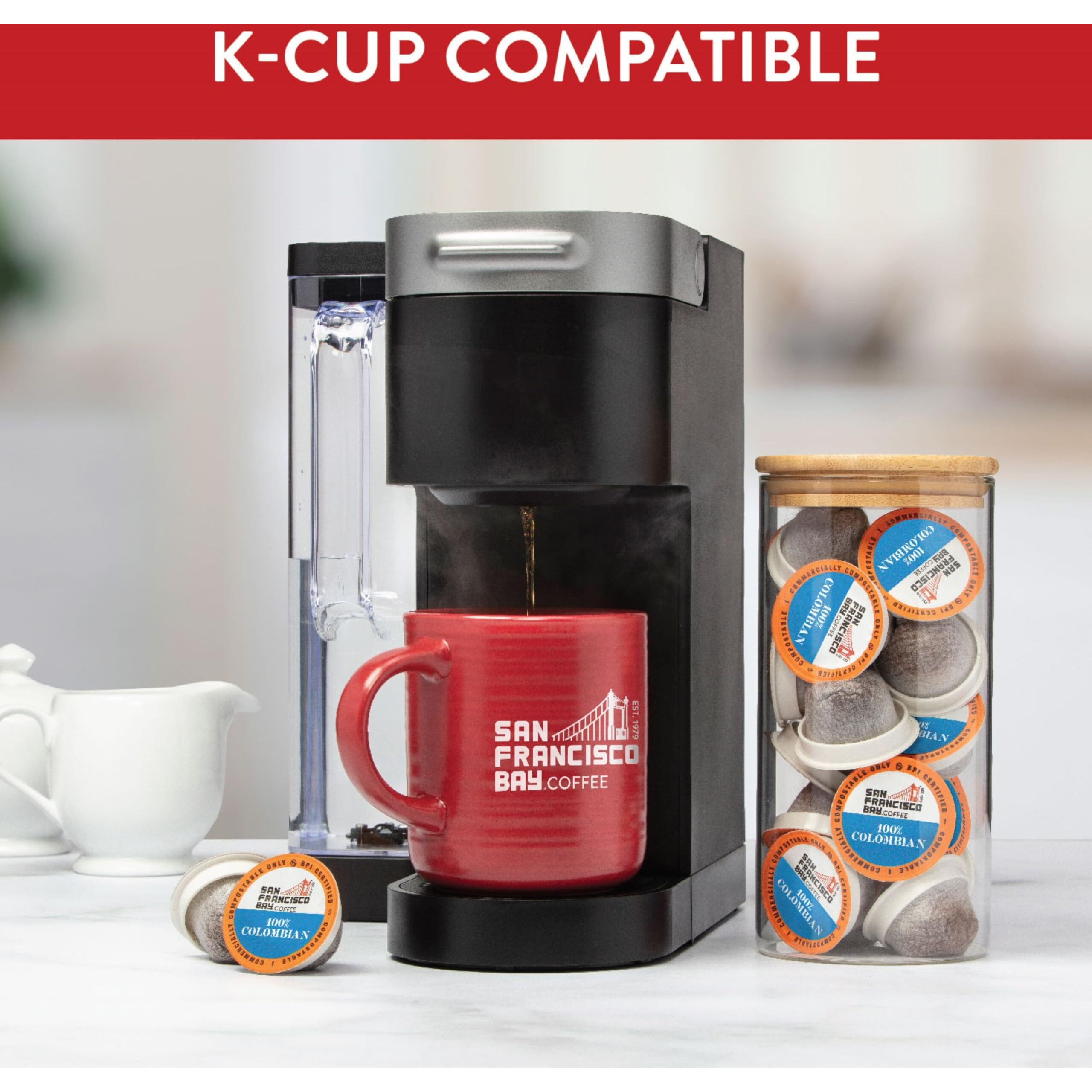 San Francisco Bay Compostable Coffee Pods - 100% Colombian (120 Ct) K Cup Compatible Including Keurig 2.0, Medium Roast
