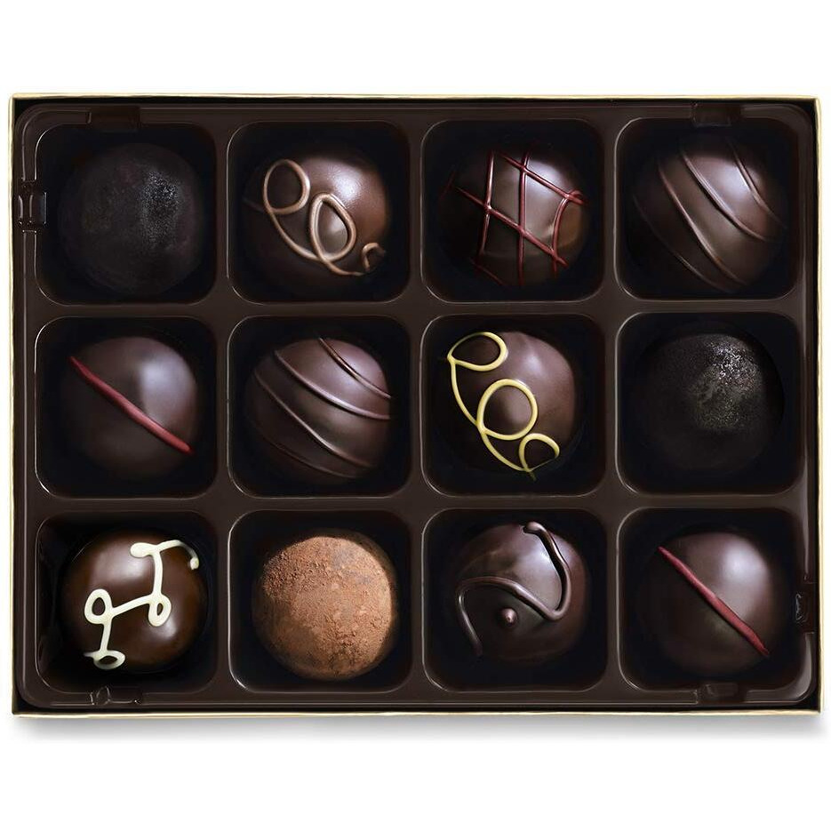 Godiva Chocolatier Dark Chocolate Truffles Assorted Chocolate Gift Box, 12 Pc.