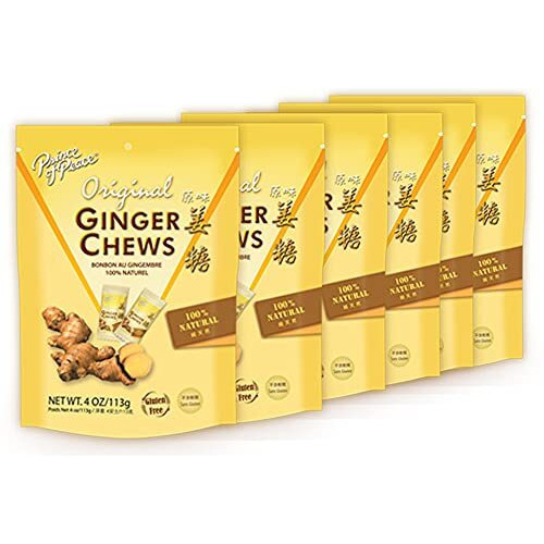 Prince Of Peace Original Ginger Chews, 4 Oz. - Candied Ginger - Candy Pack - Ginger Chews Candy - Natural Candy - 6 Pack