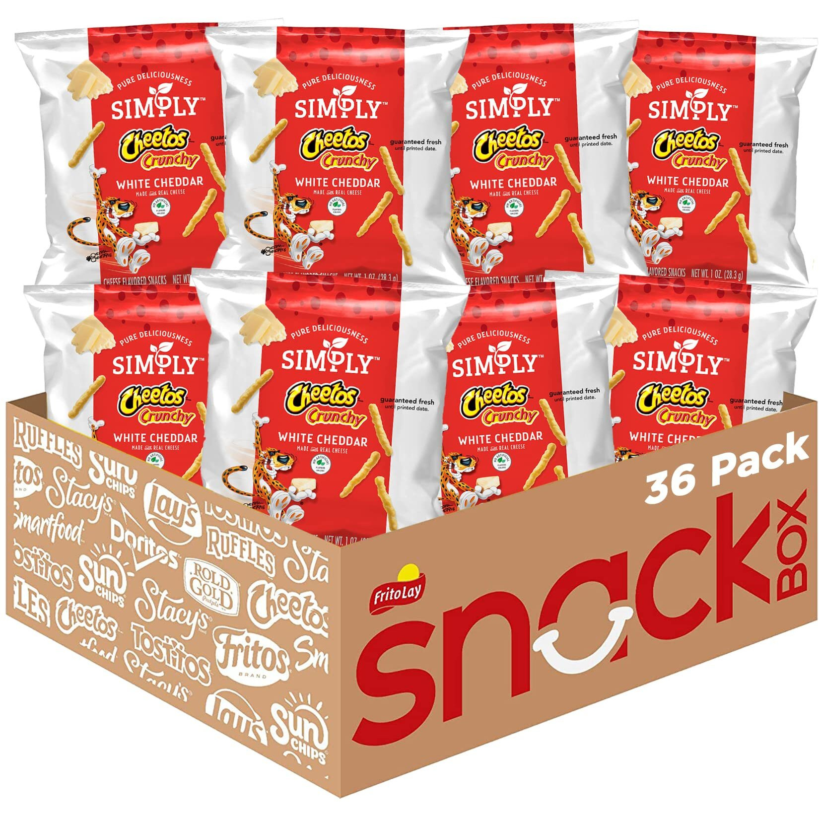 Simply, Cheetos Crunchy White Cheddar, 0.875 Ounce (Pack Of 36)