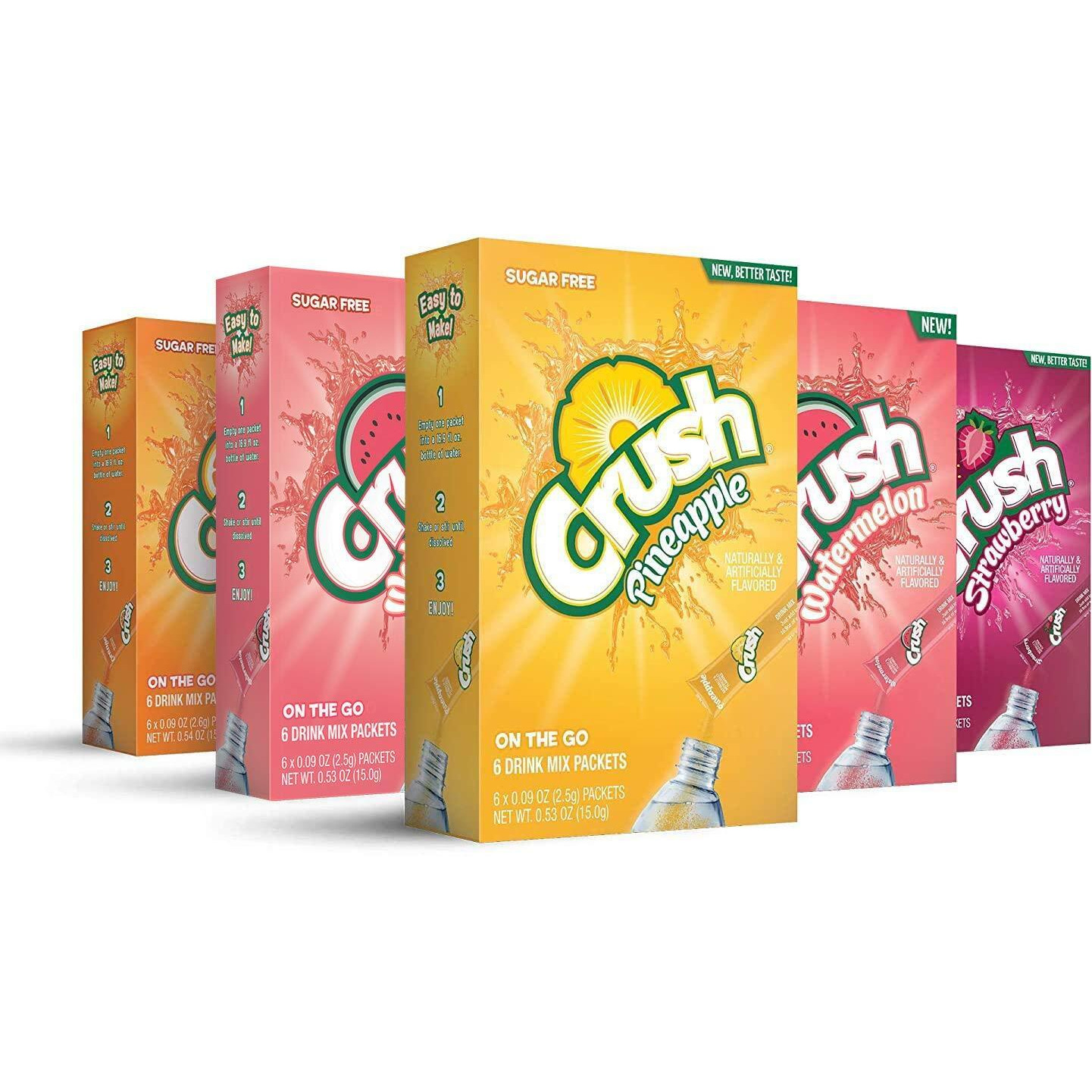 Crush- Powder Drink Mix - Sugar Free & Delicious (Summer Variety, 30 Sticks)