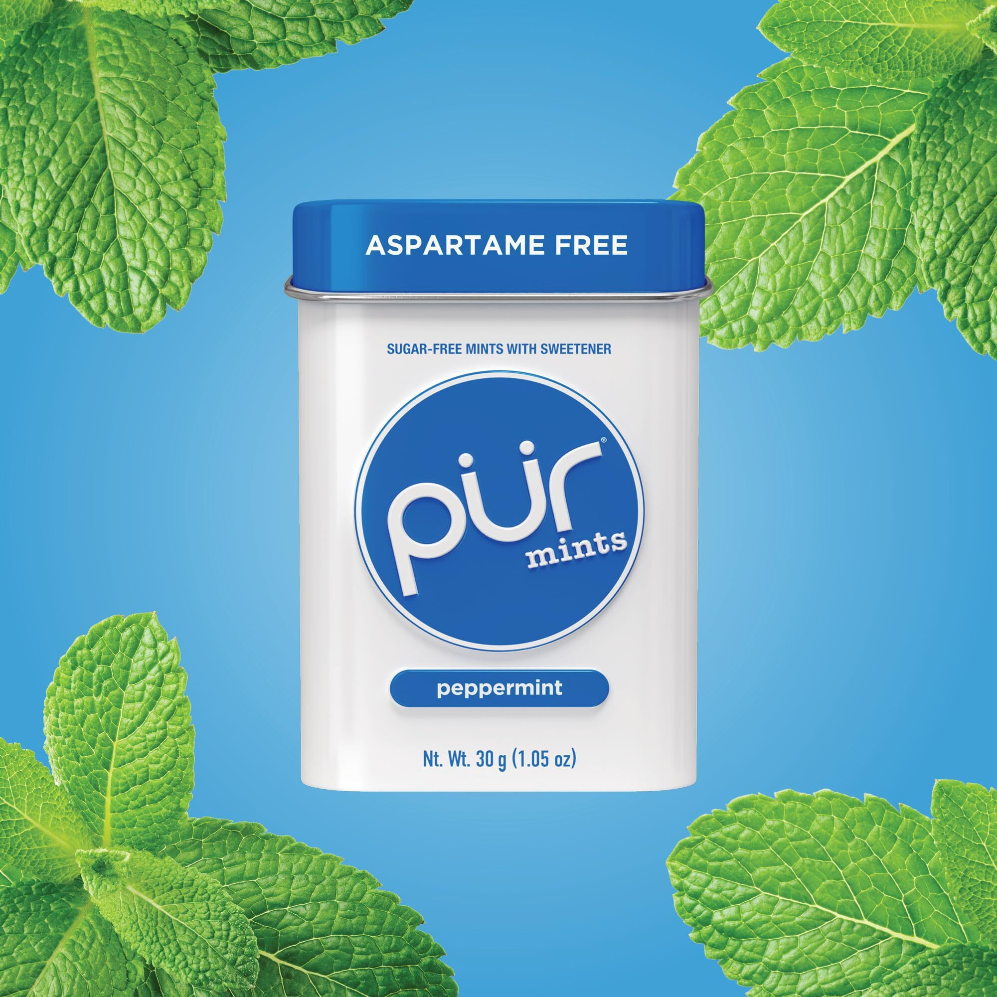 Pur Mints | Aspartame Free Mints | Made With Xylitol | Sugar Free, Vegan, Gluten Free & Keto Friendly | Natural Peppermint Flavored Mints, 30 Pieces (Pack Of 12)