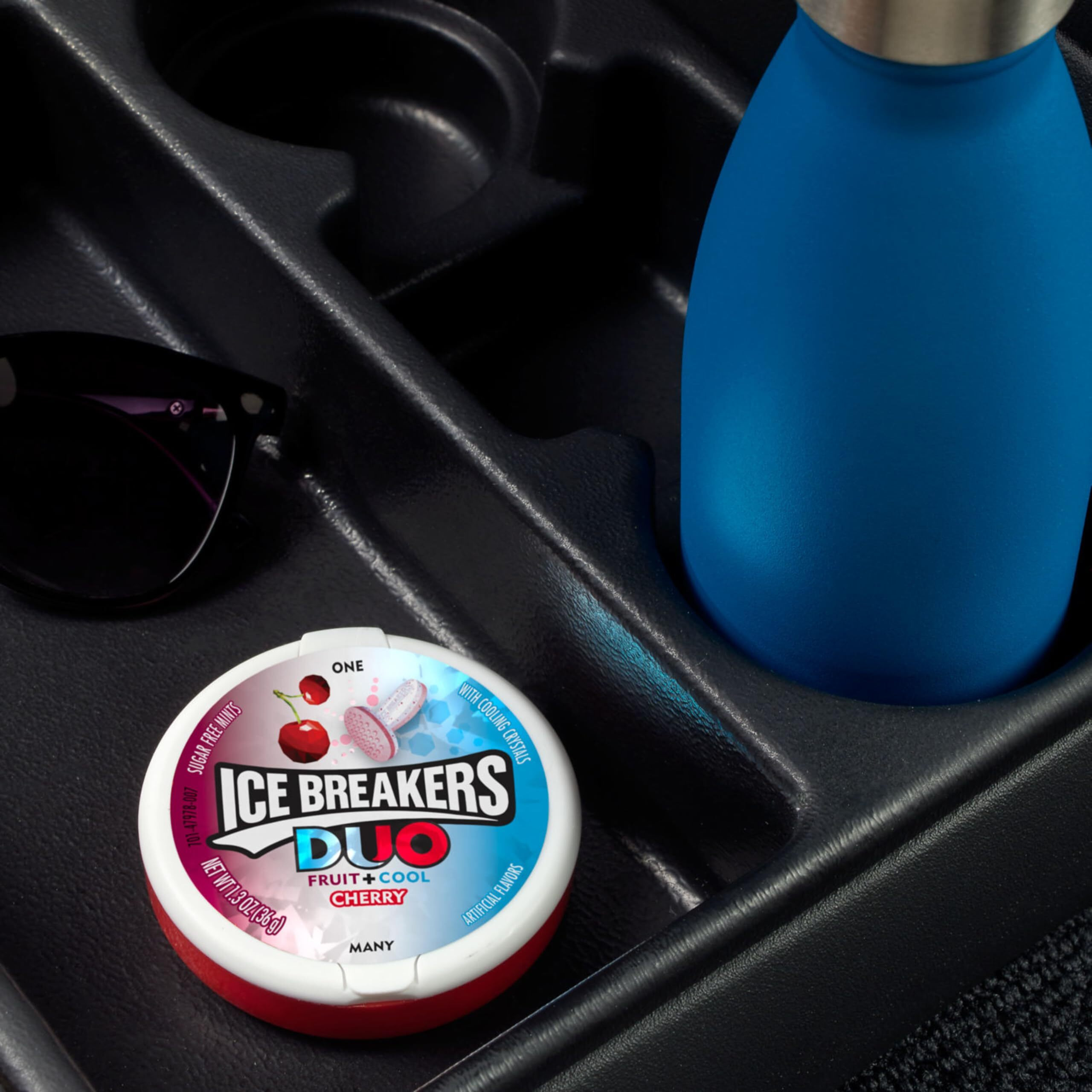 Ice Breakers Duo Fruit Plus Cool Cherry Sugar Free Breath Mints Tins, 1.3 Oz (8 Count)