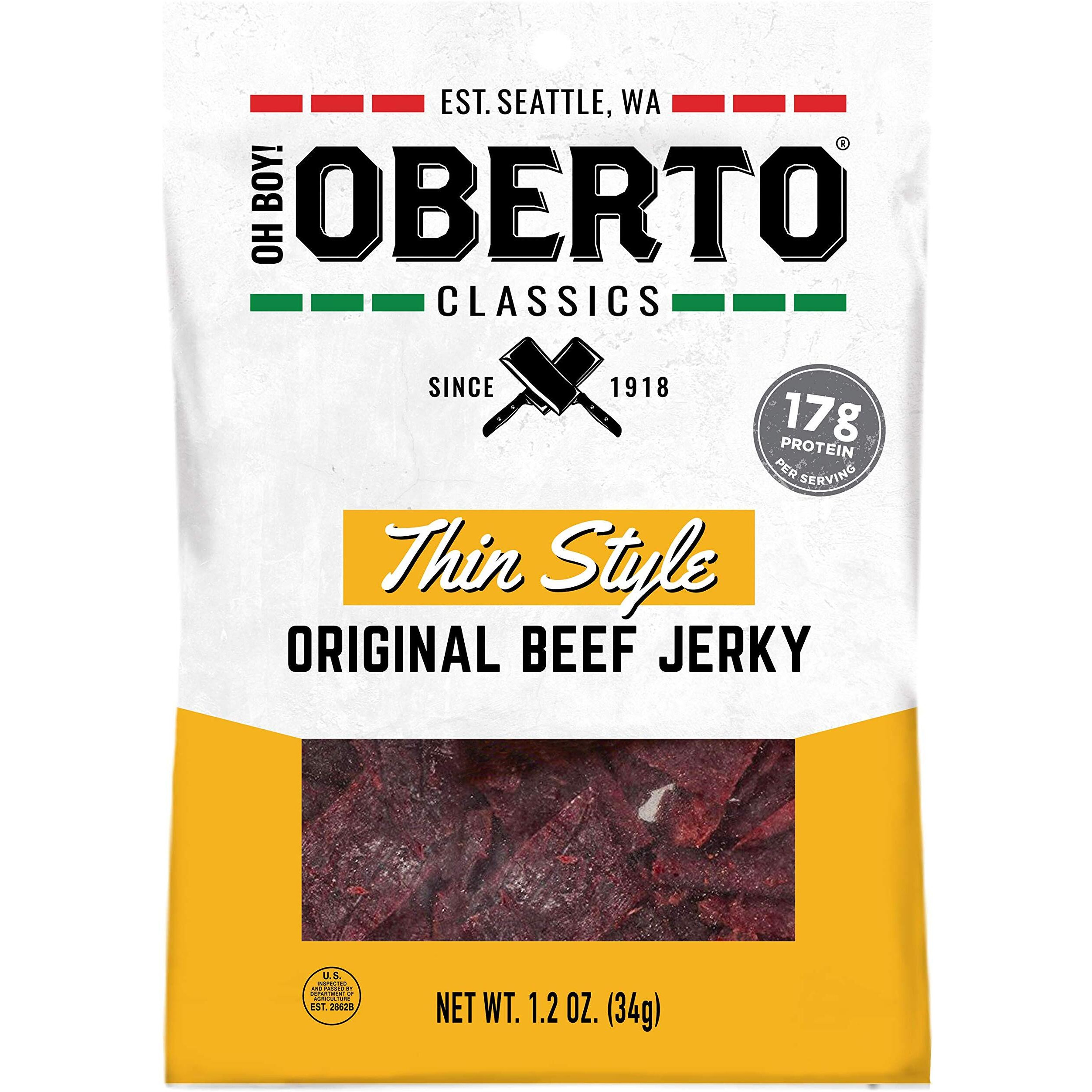 Oh Boy Oberto Classics Thin Style Original Beef Jerky, 1.2 Ounce (Pack Of 8)