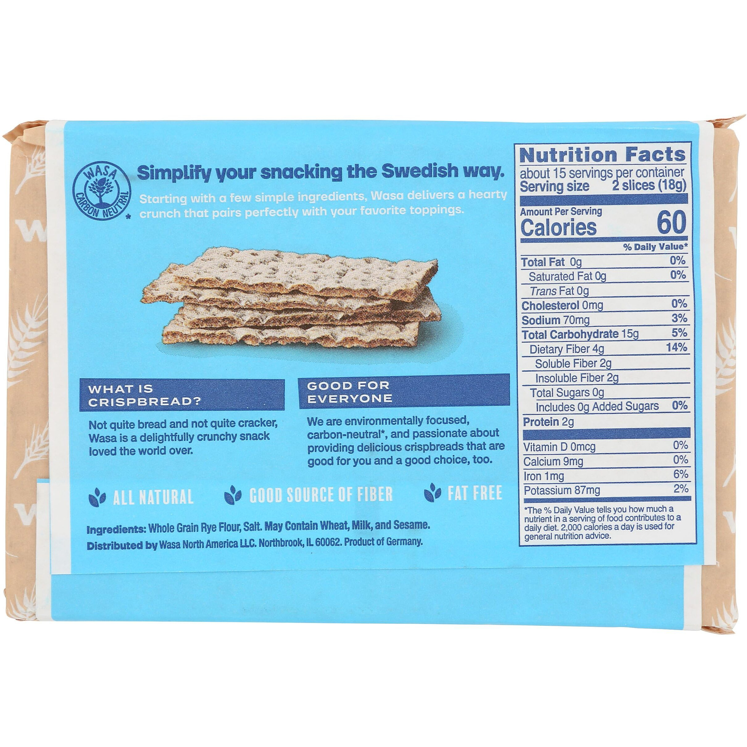 Wasa Light Rye Crispbread, 9.5 Ounce