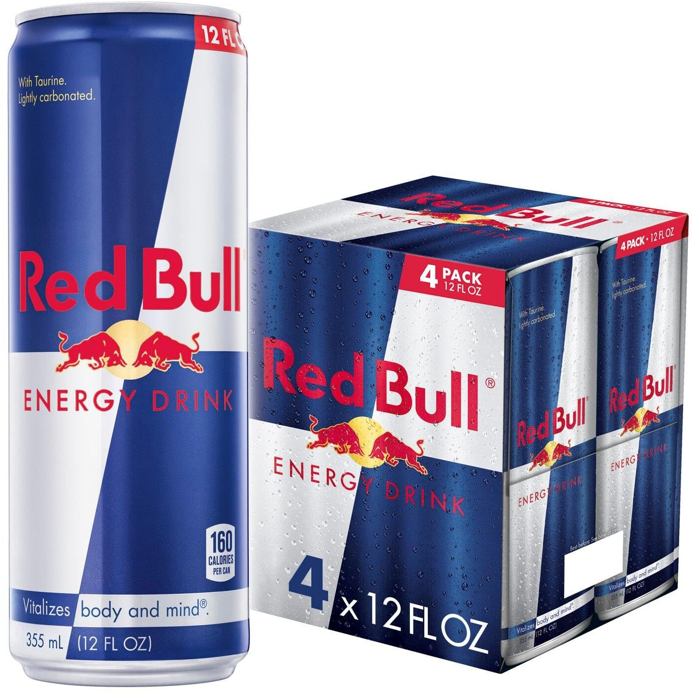 Red Bull Energy Drink, 12 Fl Oz Cans, (Pack Of 4)