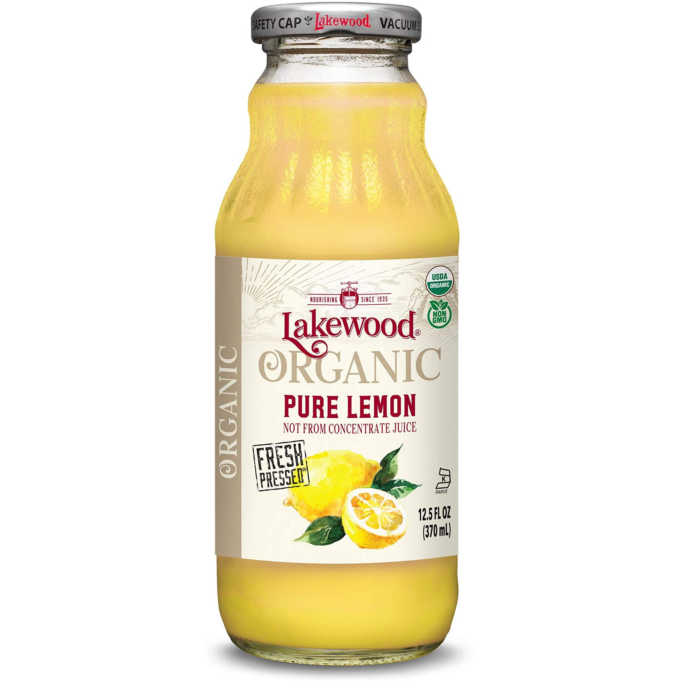 Lakewood Organic Pure Lemon, Fresh Pressed (12.5 Oz, 12 Pack)